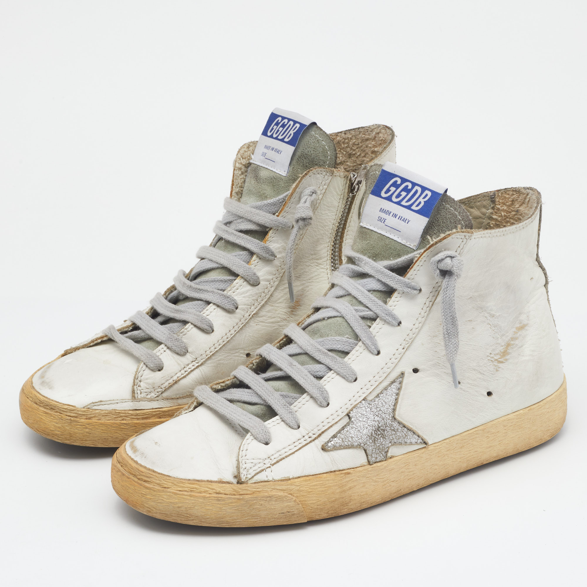 

Golden Goose White Leather Francy Sneakers Size