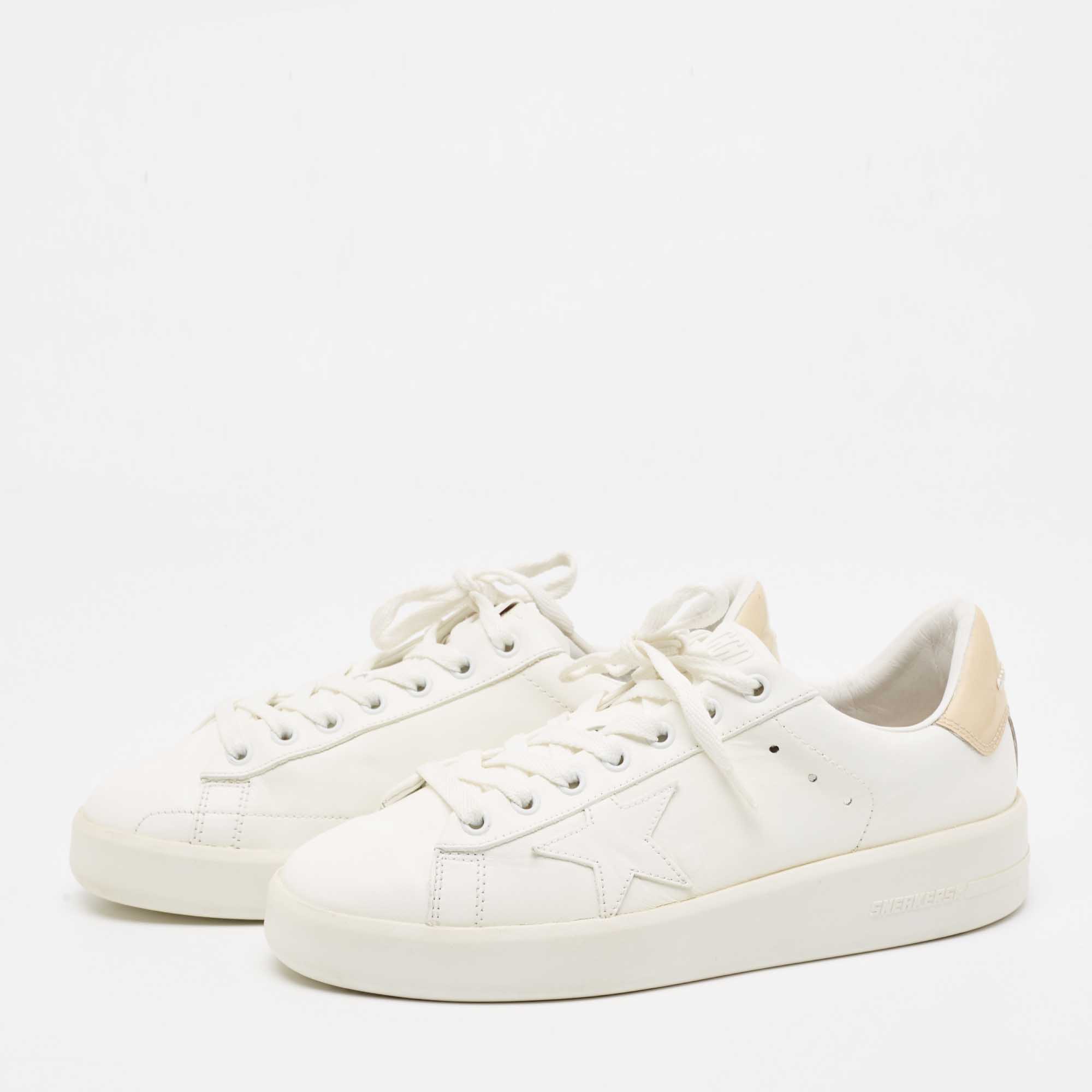 

Golden Goose White Leather Purestar Sneakers Size