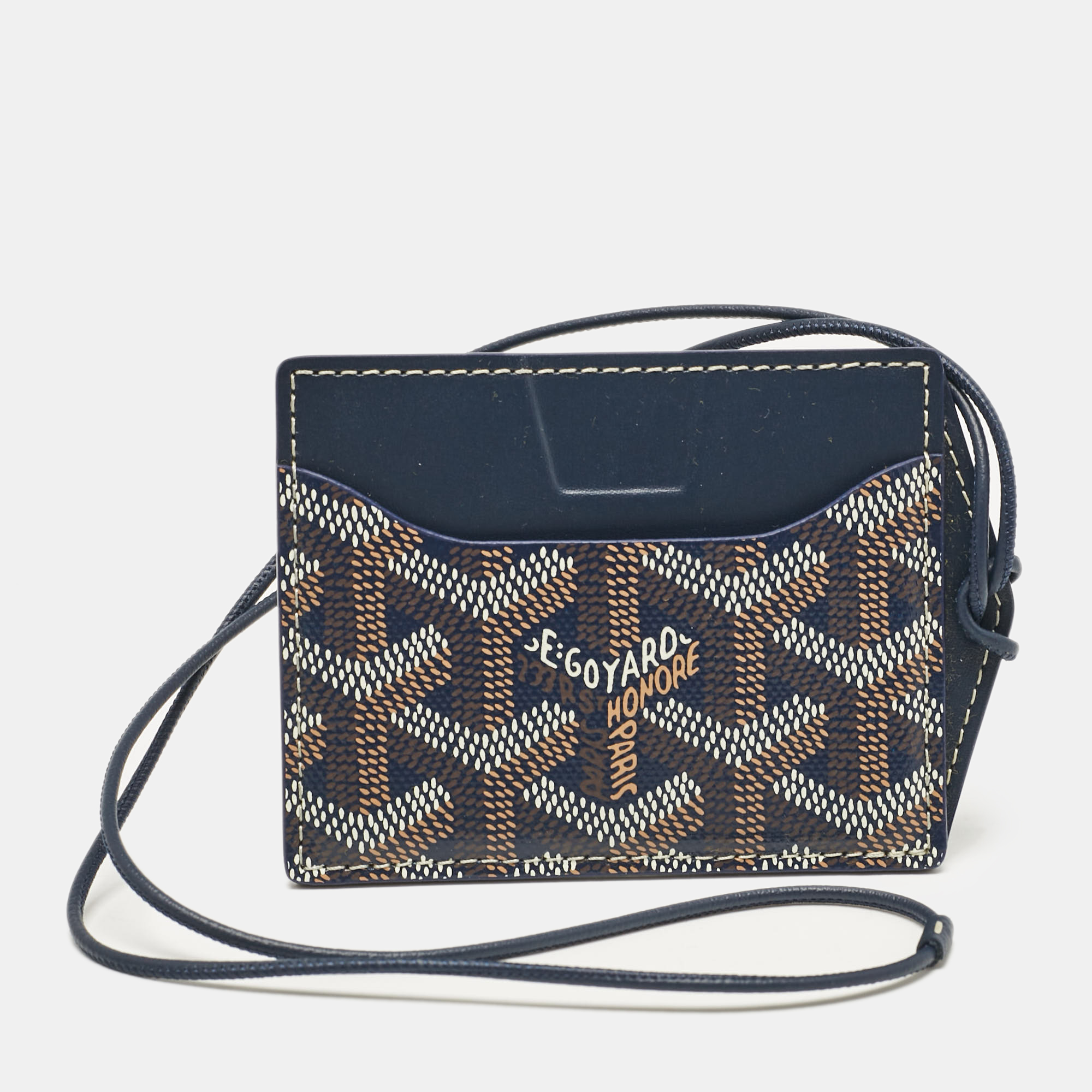 

Goyard Navy Blue Goyardine Coated Canvas and Leather Vénus Bag Mirror