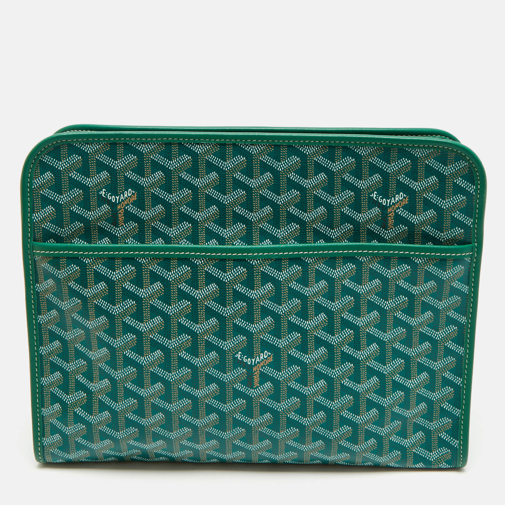 

Goyard Green Goyardine Coated Canvas Jouvence GM Toiletry Bag