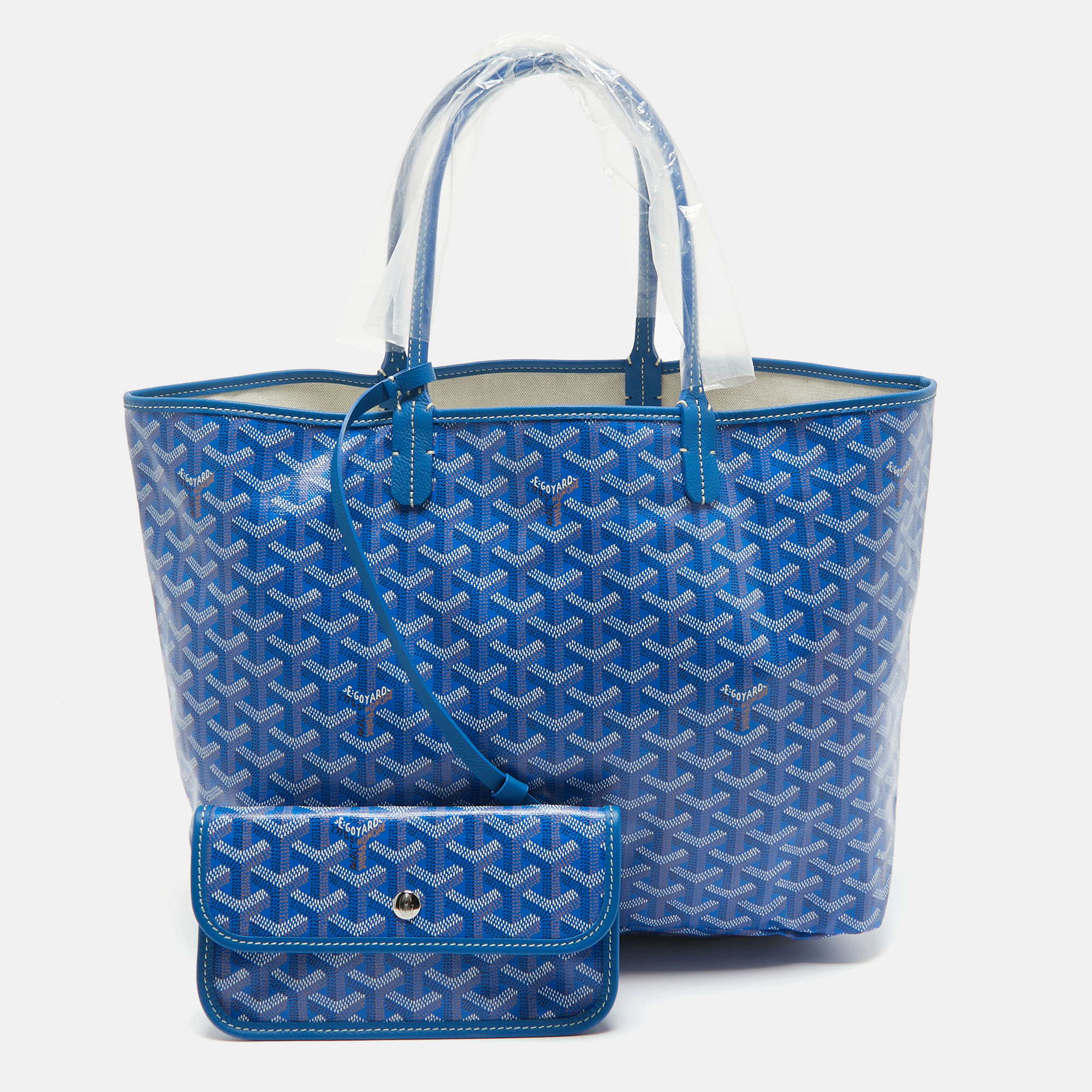 

Goyard Blue Goyardine Coated Canvas and Leather Saint Louis PM Tote