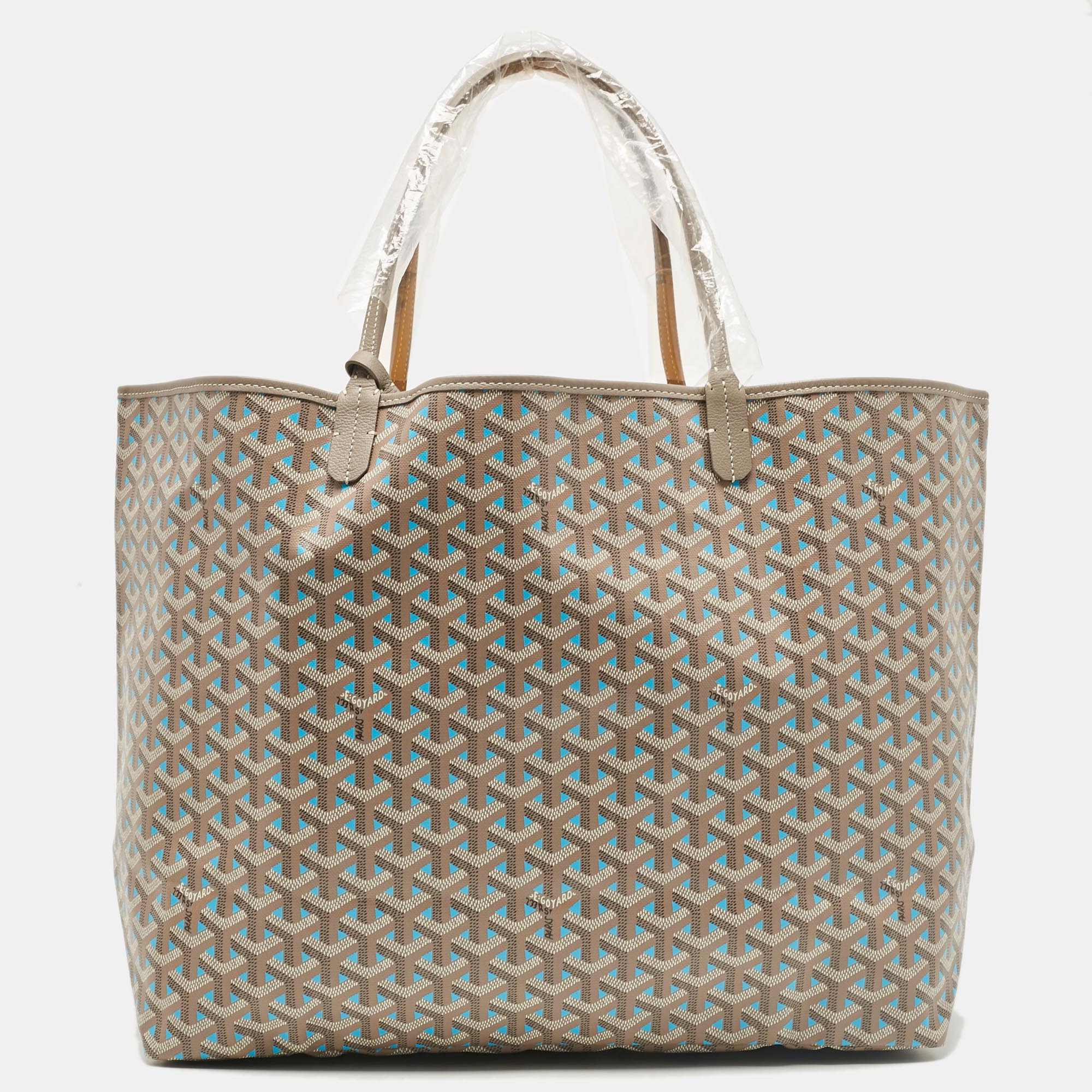 

Goyard Grey/Turquoise Goyardine Coated Canvas and Leather Saint Louis Claire Voie GM Tote