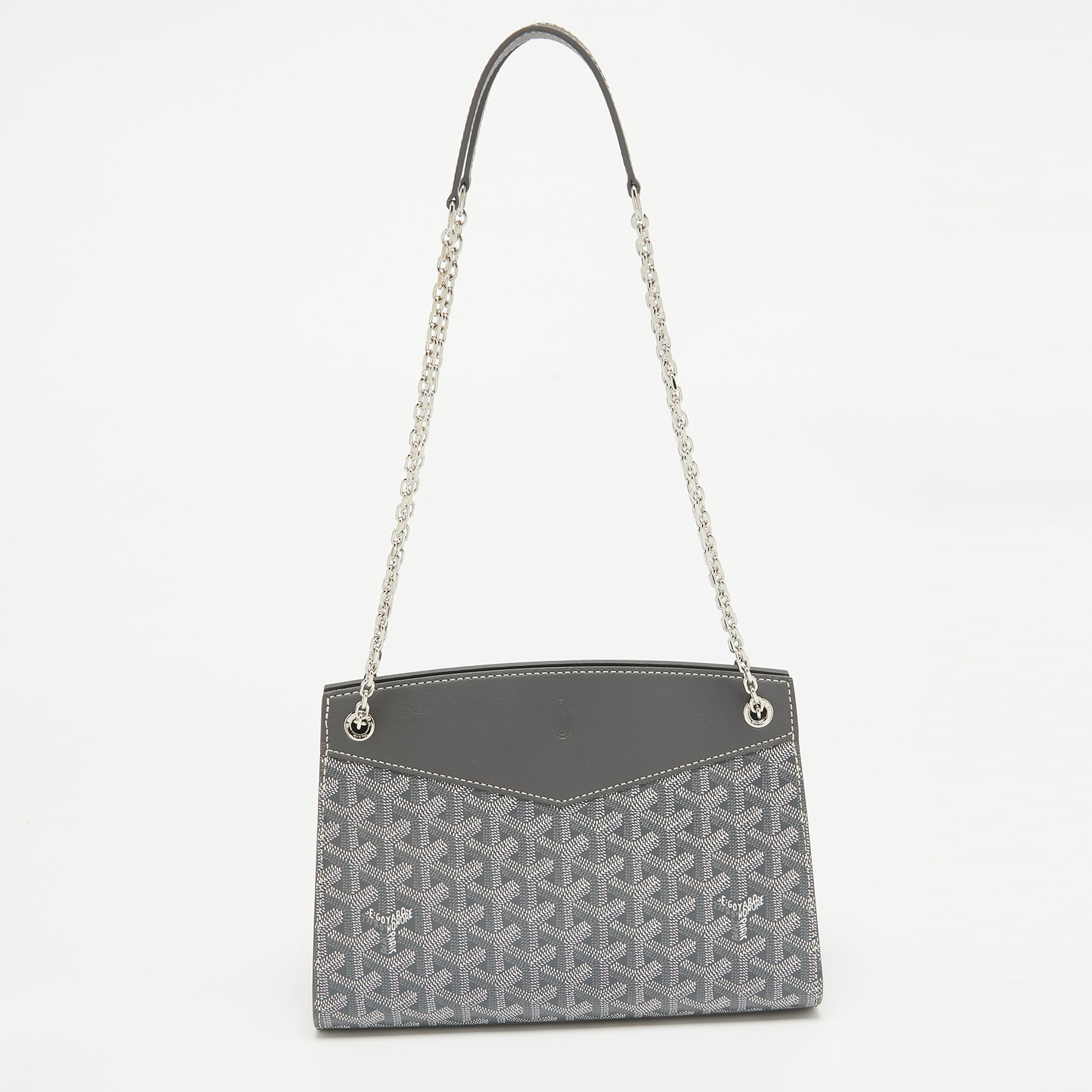 

Goyard Grey Goyardine Coated Canvas and Leather Rouette Structure PM Shoulder Bag