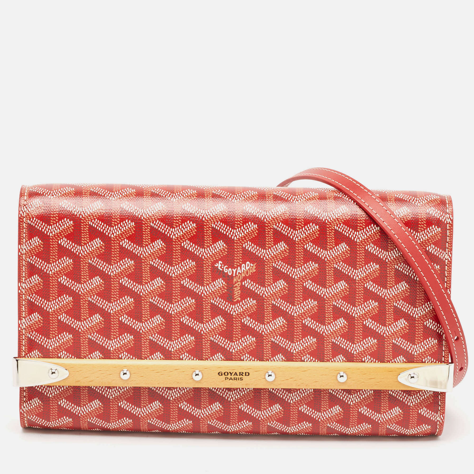 

Goyard Red Goyardine Coated Canvas Monte Carlo PM Clutch