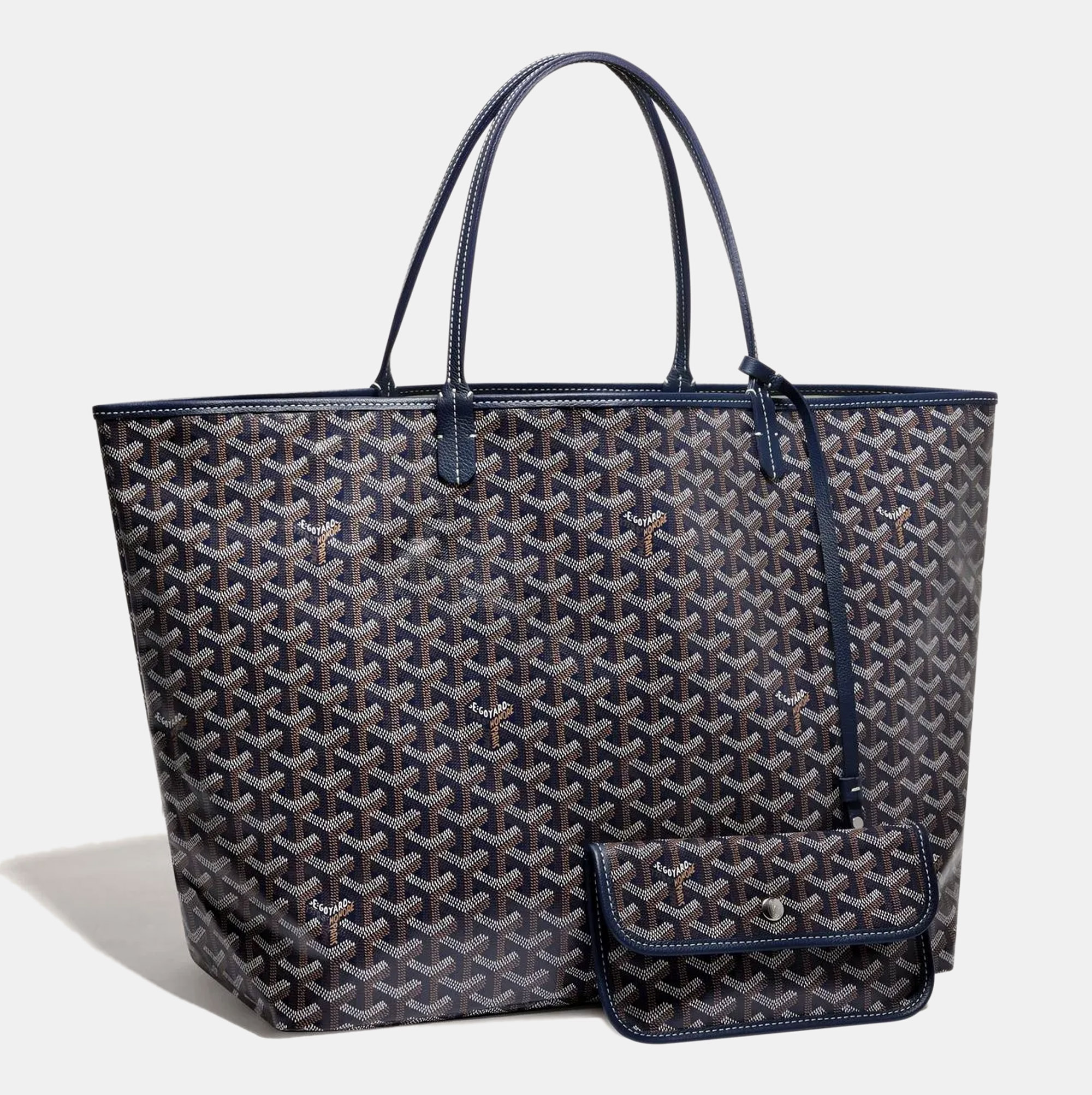 

Goyard Navy Blue Goyardine Coated Canvas and Leather Saint Louis PM Tote