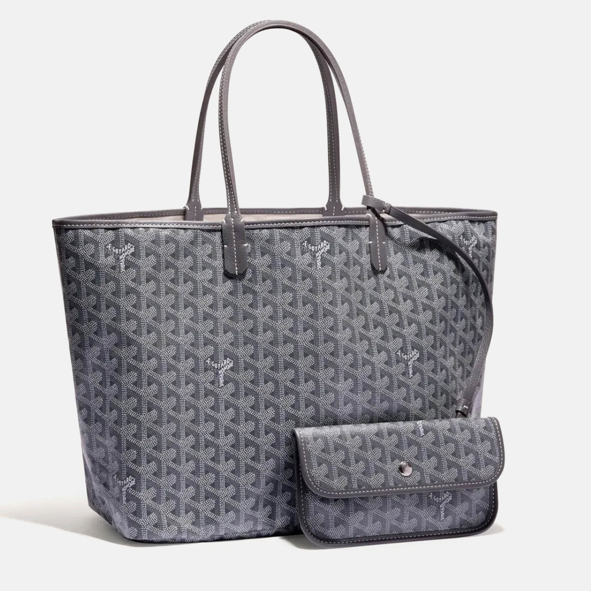 

Goyard Grey Goyardine Coated Canvas and Leather Saint Louis PM Tote Bag