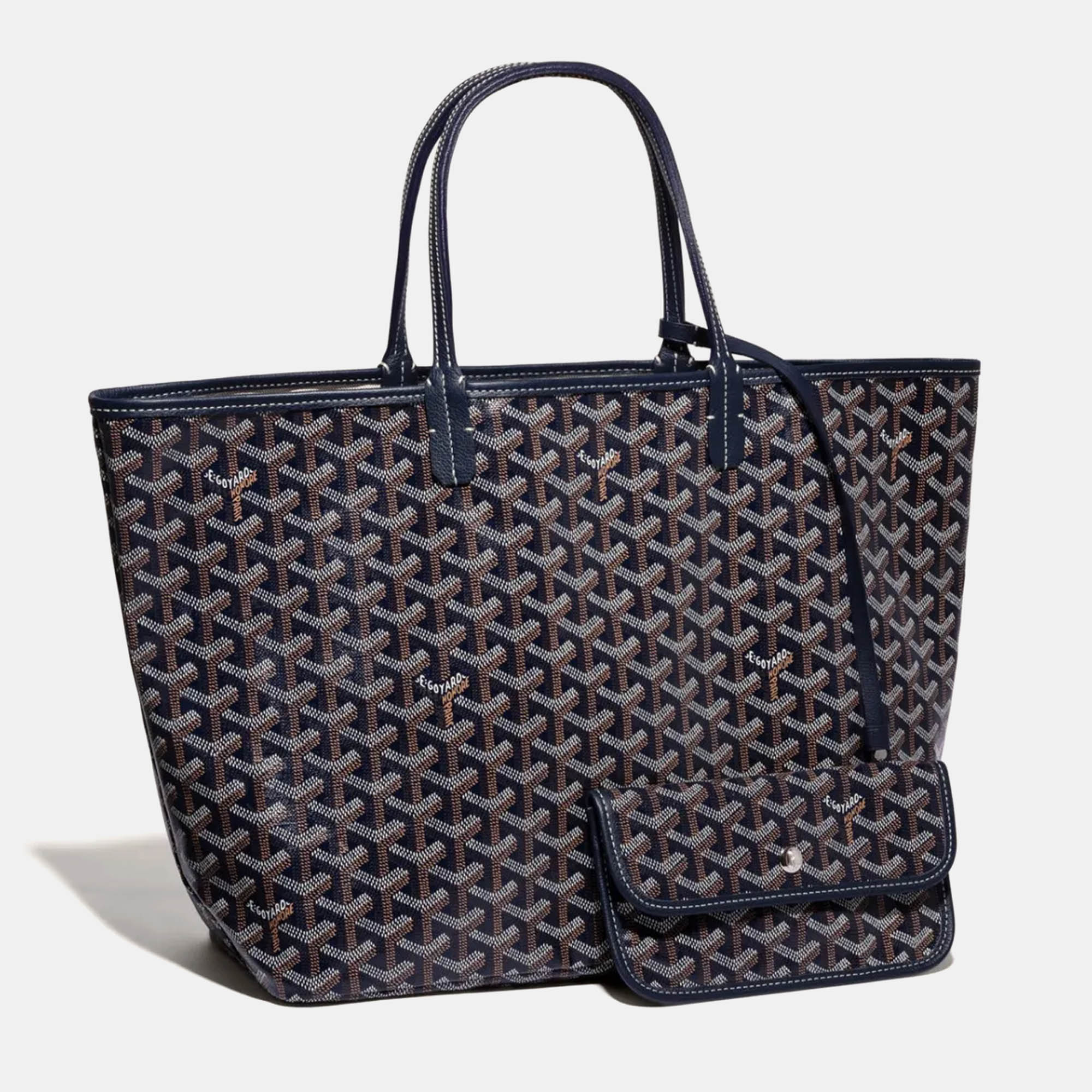 

Goyard Navy Blue Goyardine Coated Canvas and Leather Saint Louis PM Tote Bag