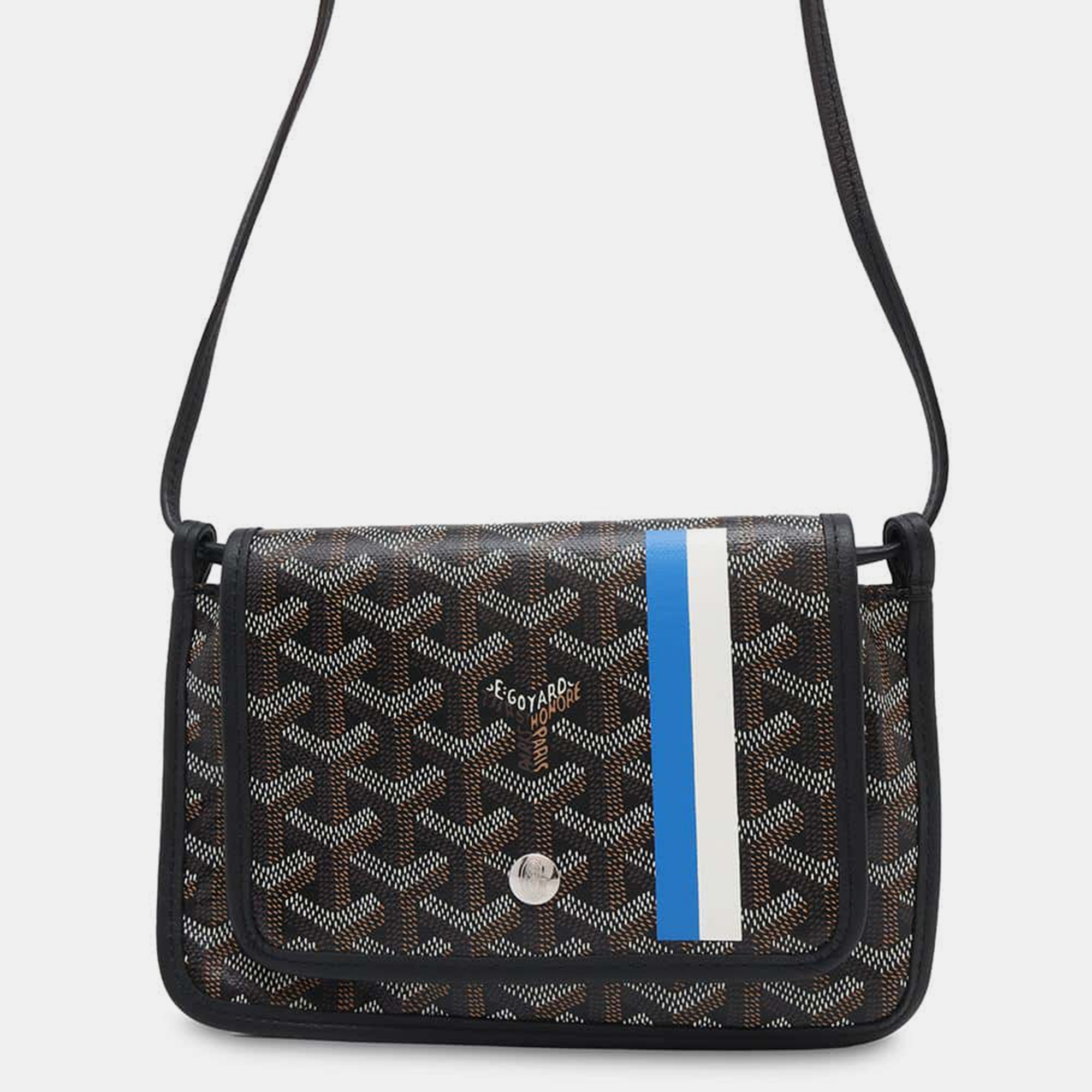 

Goyard Black/Blue/White PVC Coated Canvas Calf Leather Plumet Pouch Wallet