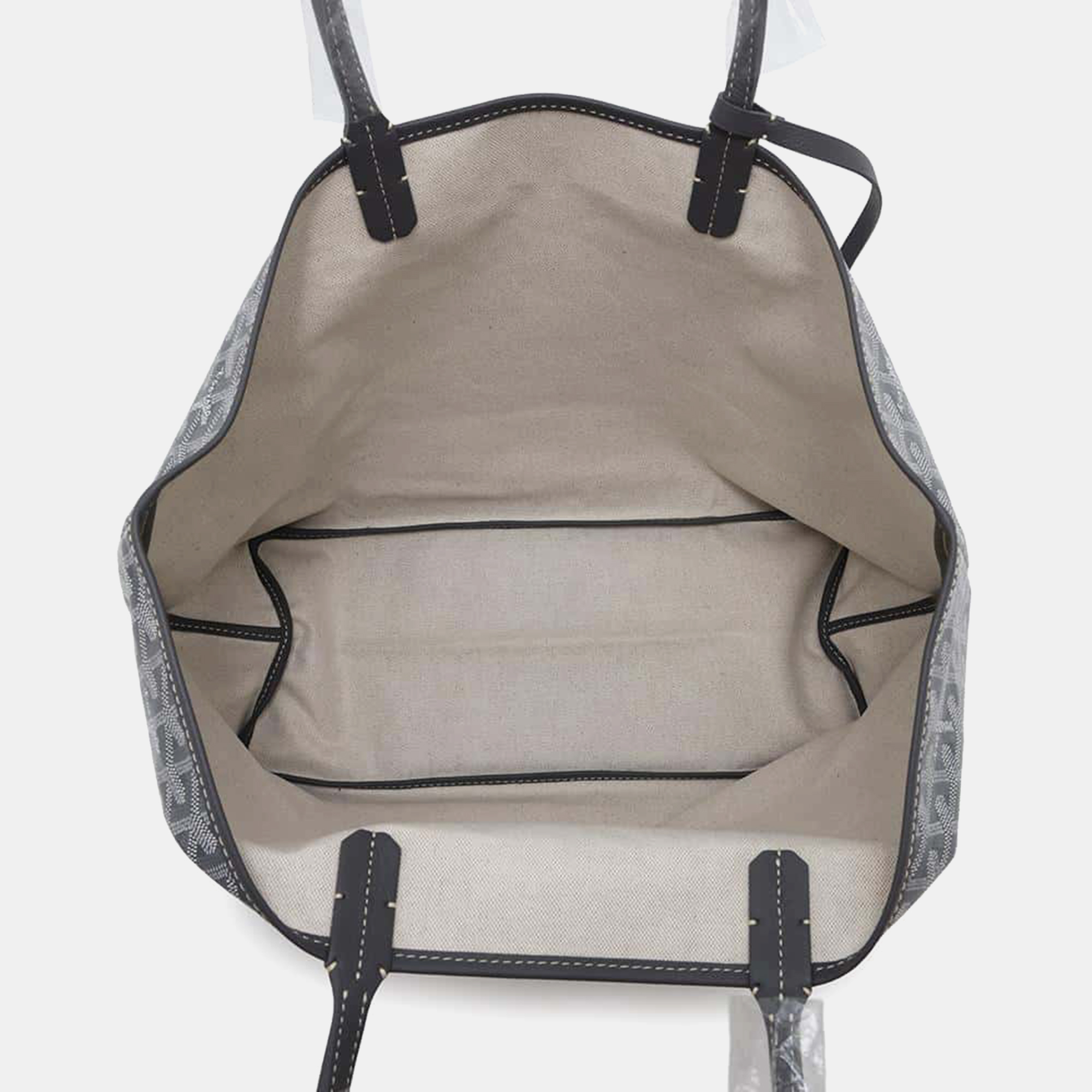 Goyard Grey Canvas Leather Saint Louis PM Bag 