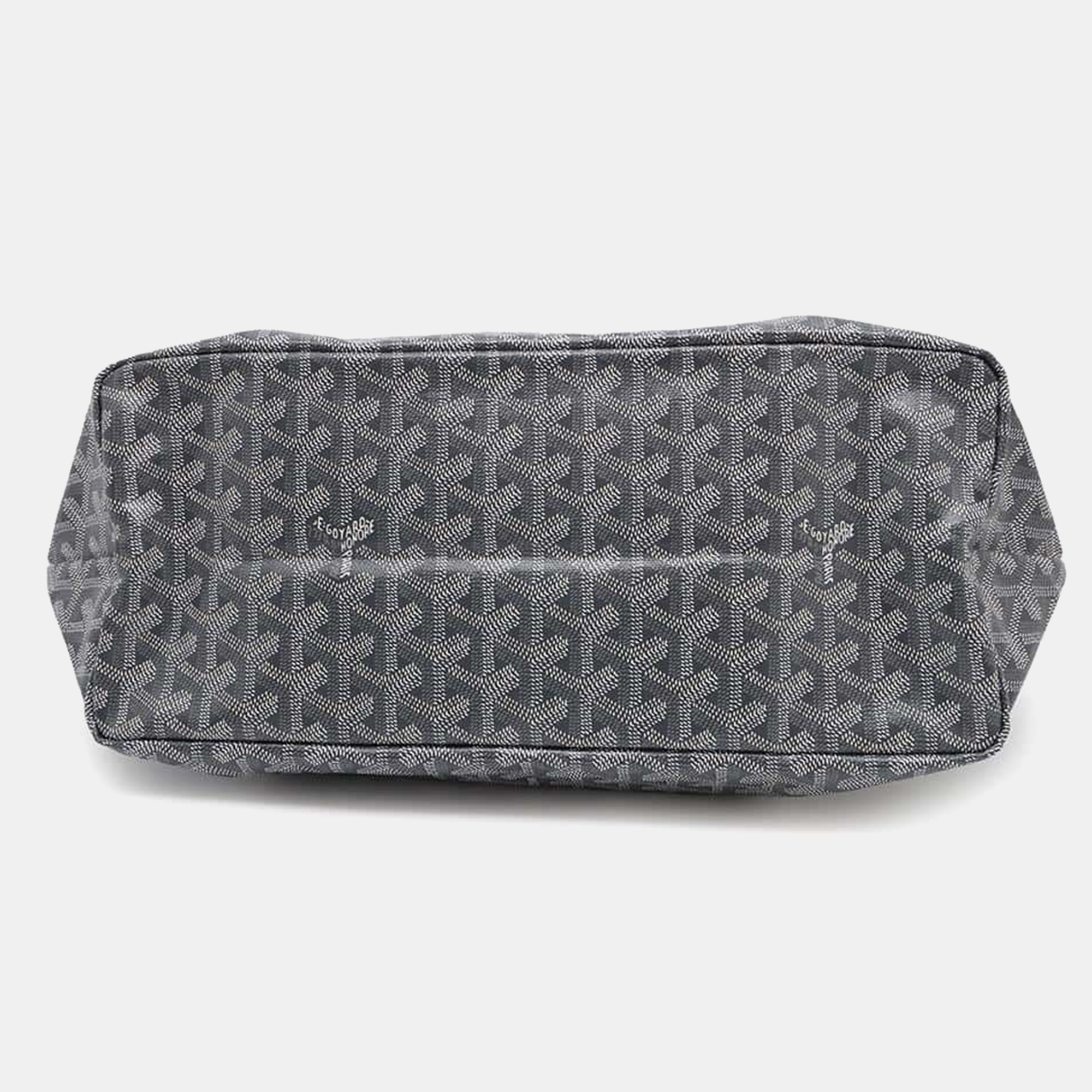 Goyard Grey Canvas Leather Saint Louis PM Bag 
