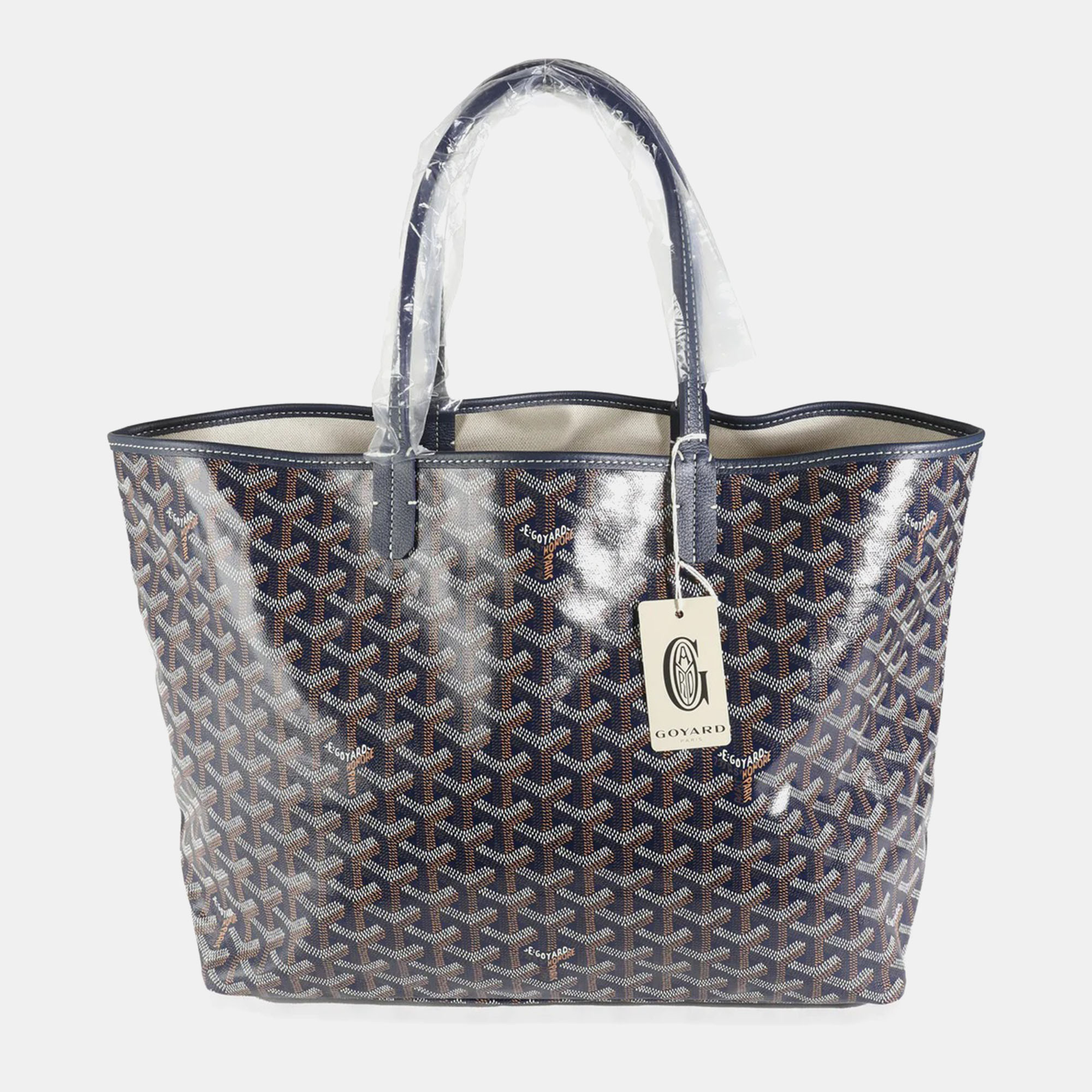Goyard Navy Goyardine Canvas Saint Louis PM Bag 