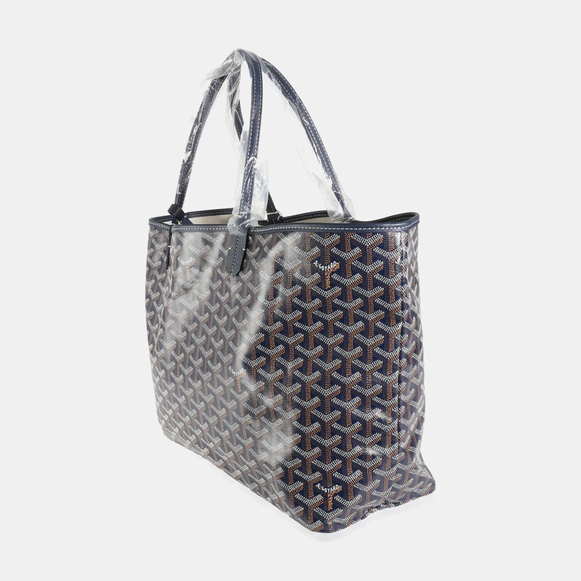 Goyard Navy Goyardine Canvas Saint Louis PM Bag 