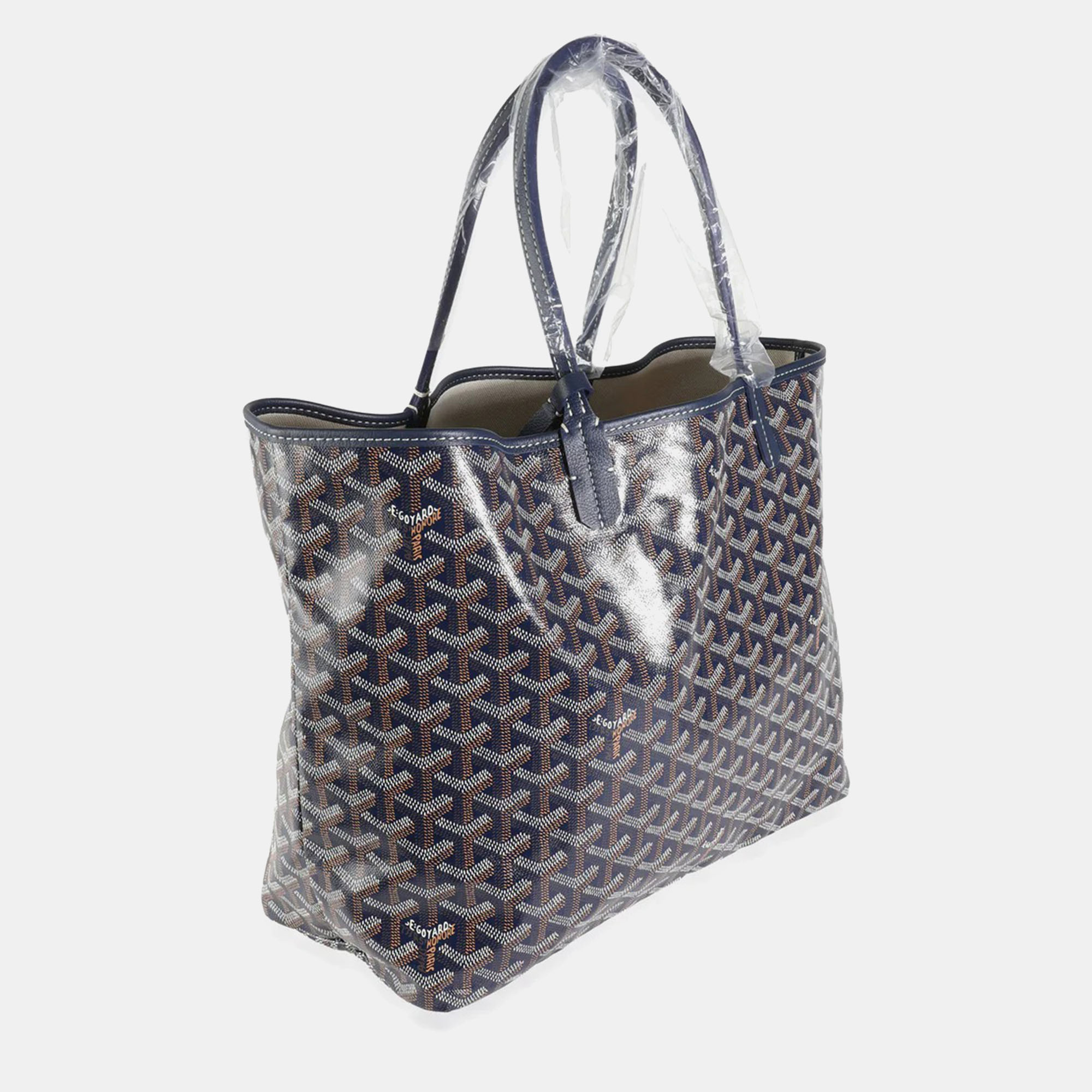 Goyard Navy Goyardine Canvas Saint Louis PM Bag 