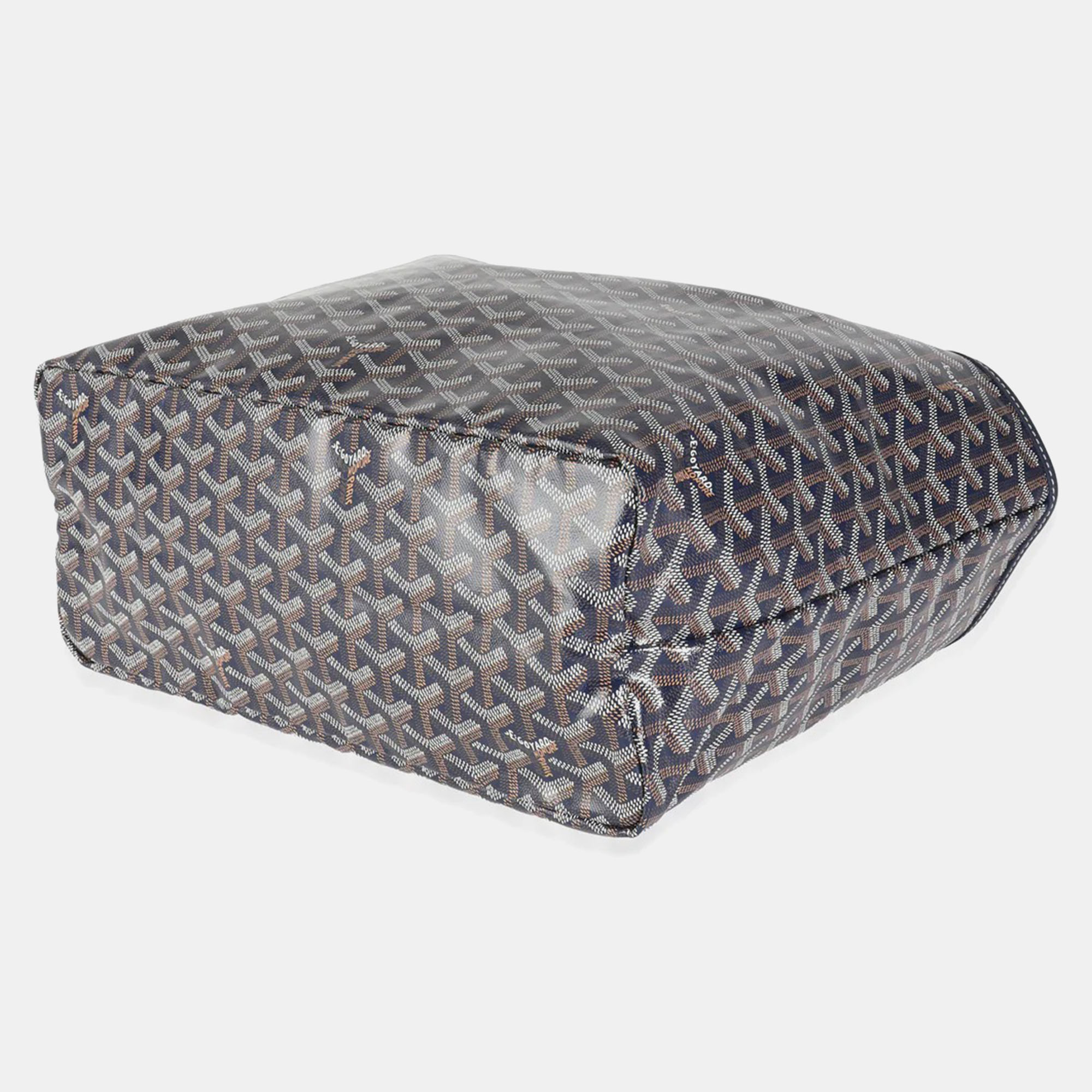 Goyard Navy Goyardine Canvas Saint Louis PM Bag 