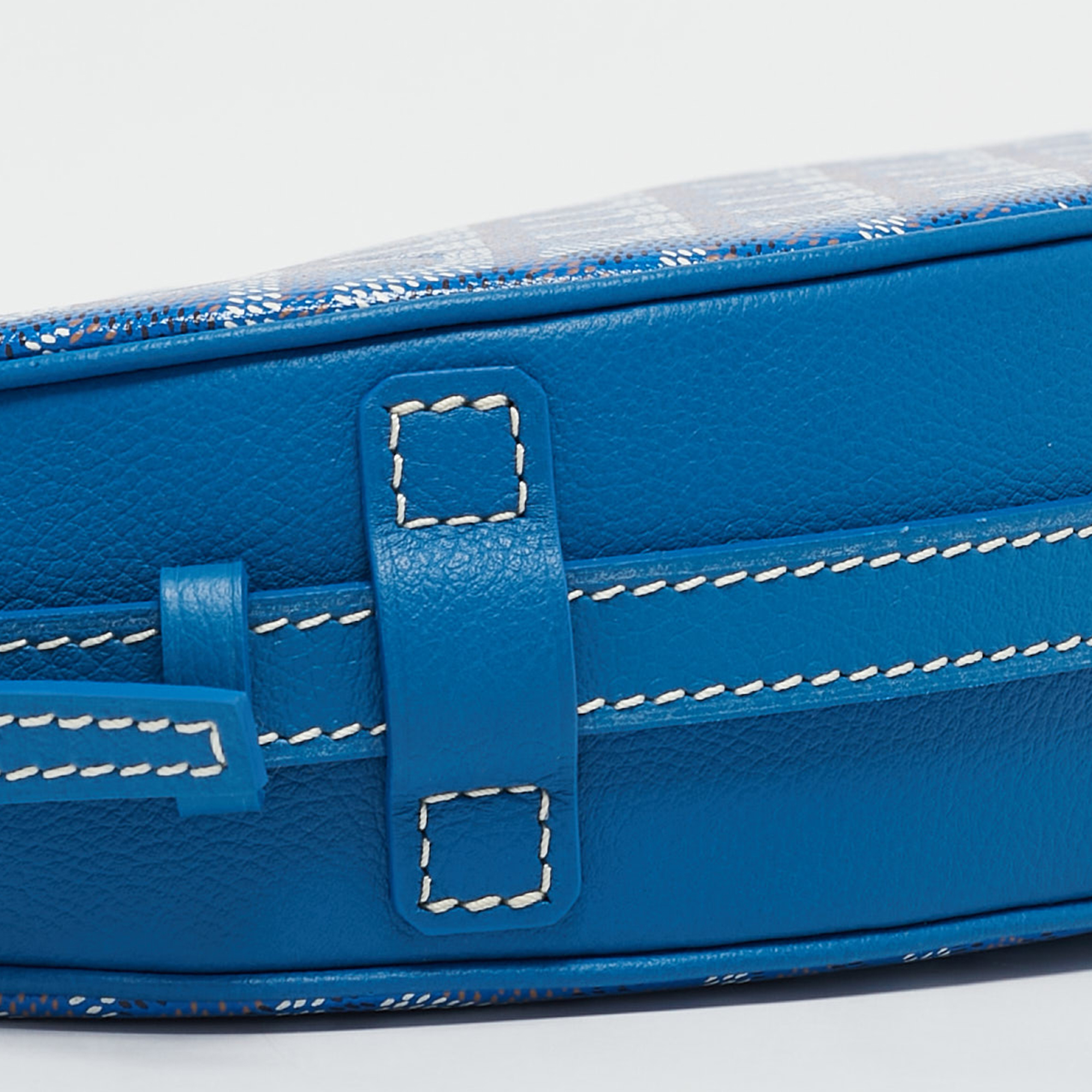 Goyard Blue Goyardine Coated Canvas and Leather Hirondelle Shoulder Bag 