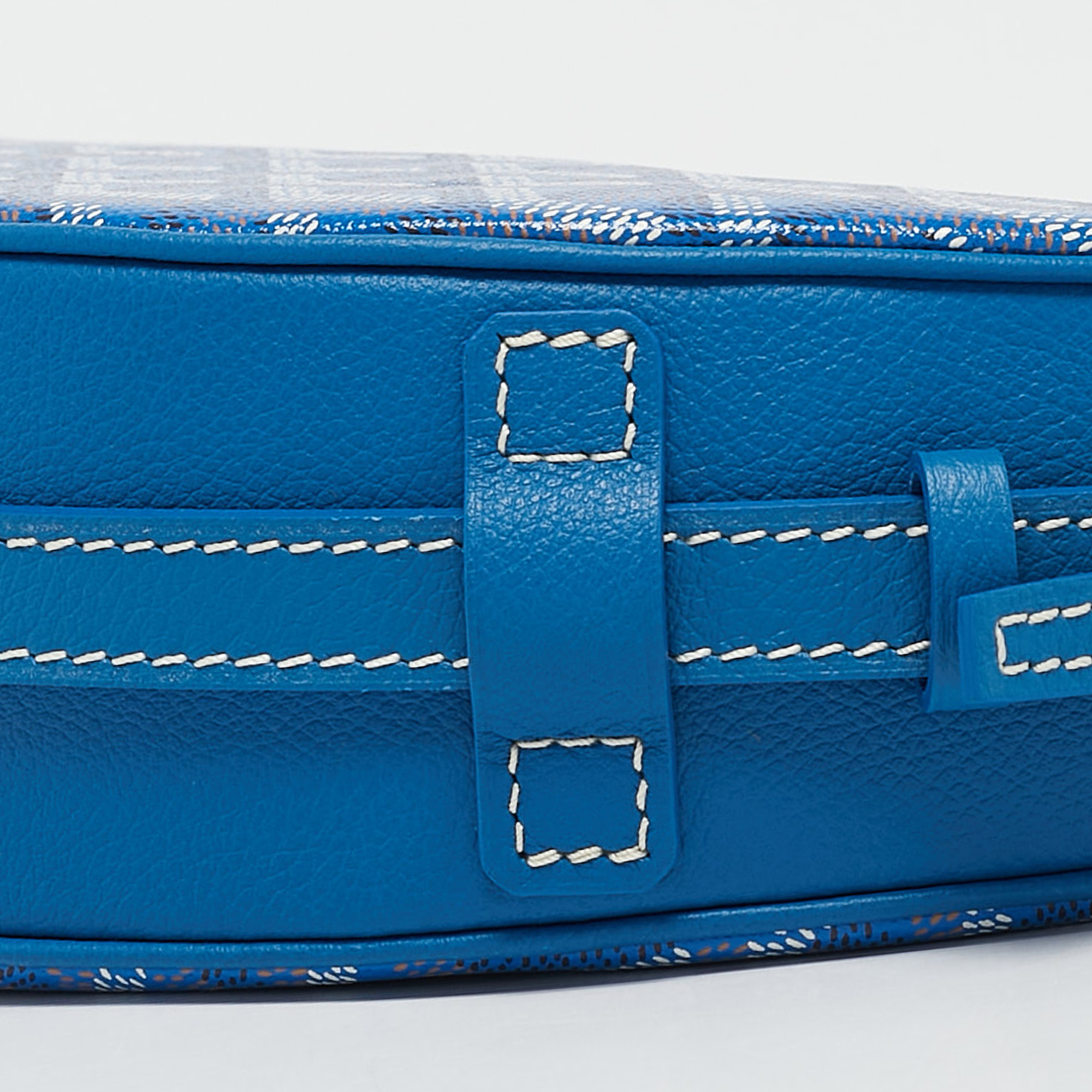 Goyard Blue Goyardine Coated Canvas and Leather Hirondelle Shoulder Bag 