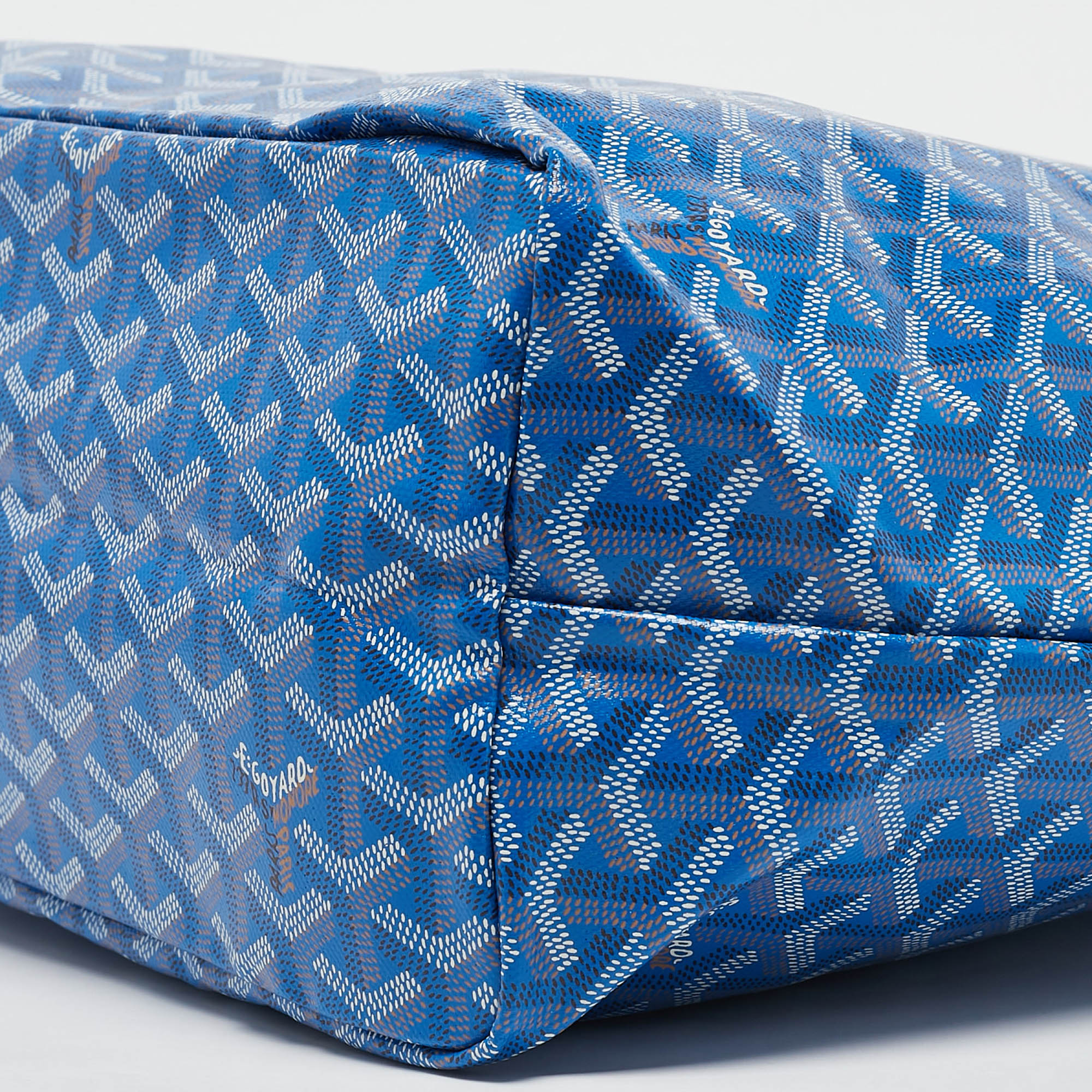Goyard Blue Goyardine Coated Canvas and Leather Saint Louis PM Tote 