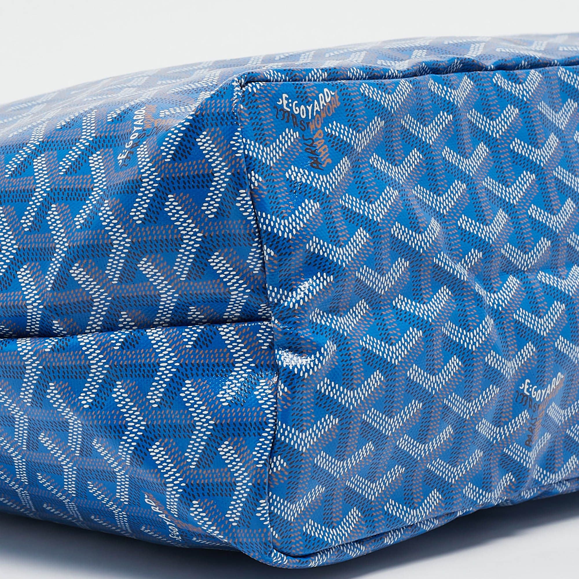 Goyard Blue Goyardine Coated Canvas and Leather Saint Louis PM Tote 