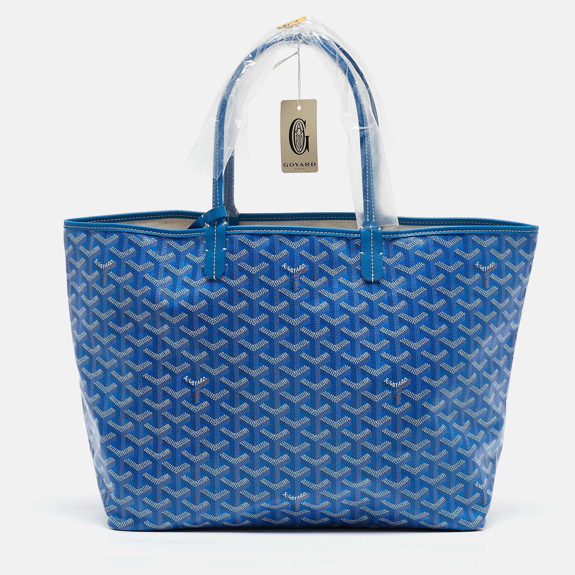 

Goyard Blue Goyardine Coated Canvas and Leather Saint Louis PM Tote