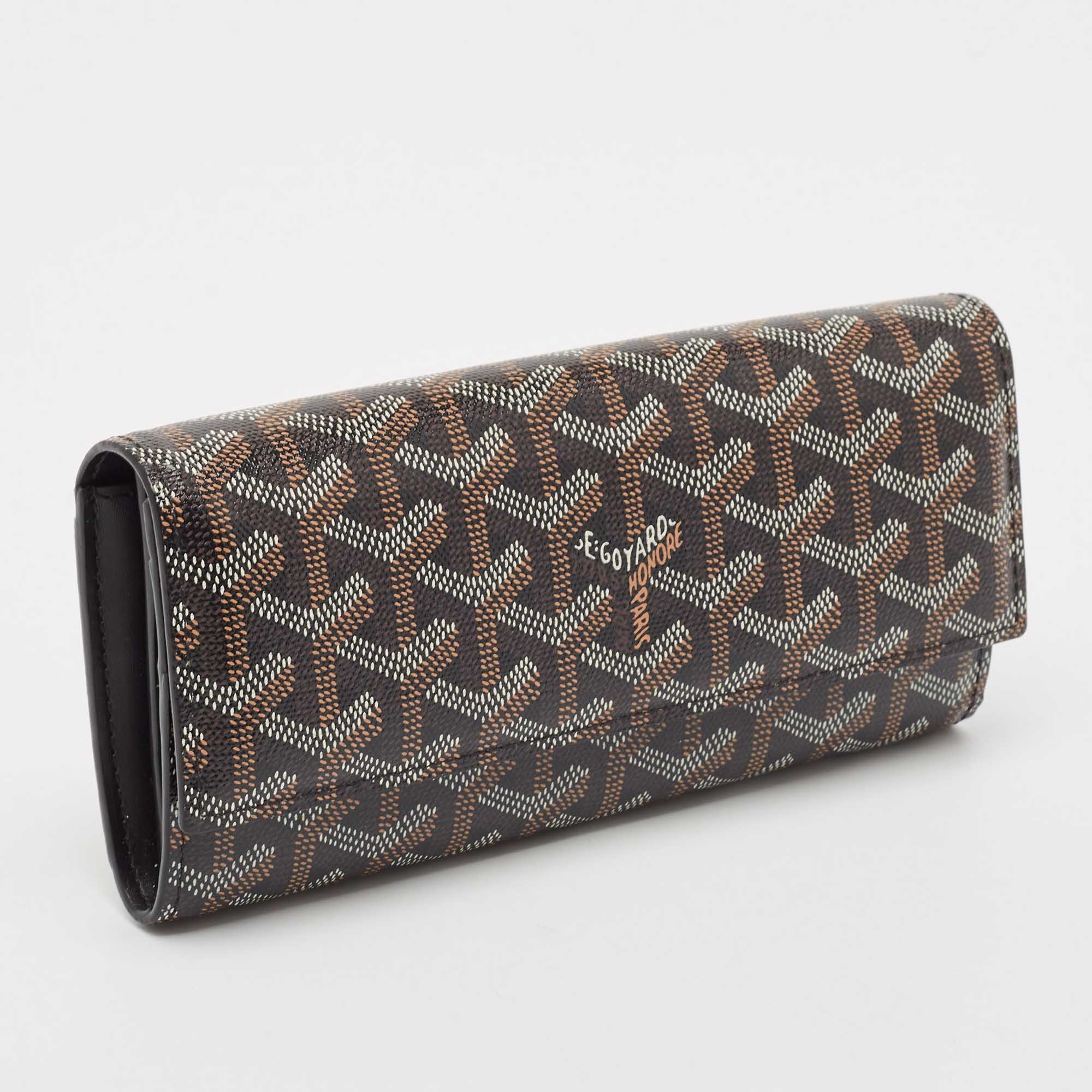 Goyard Black Goyardine Coated Canvas Varenne Continental Wallet 