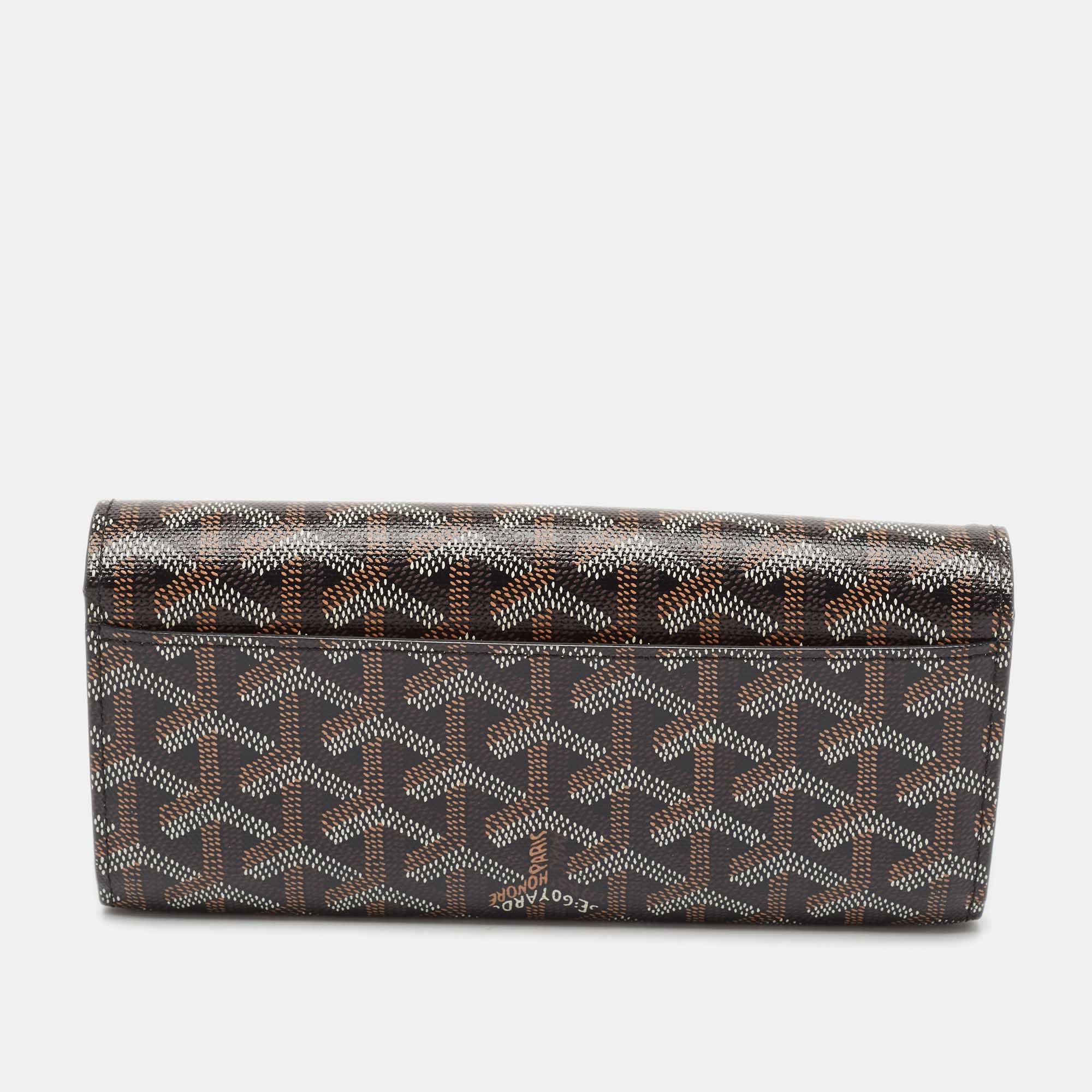 Goyard Black Goyardine Coated Canvas Varenne Continental Wallet 