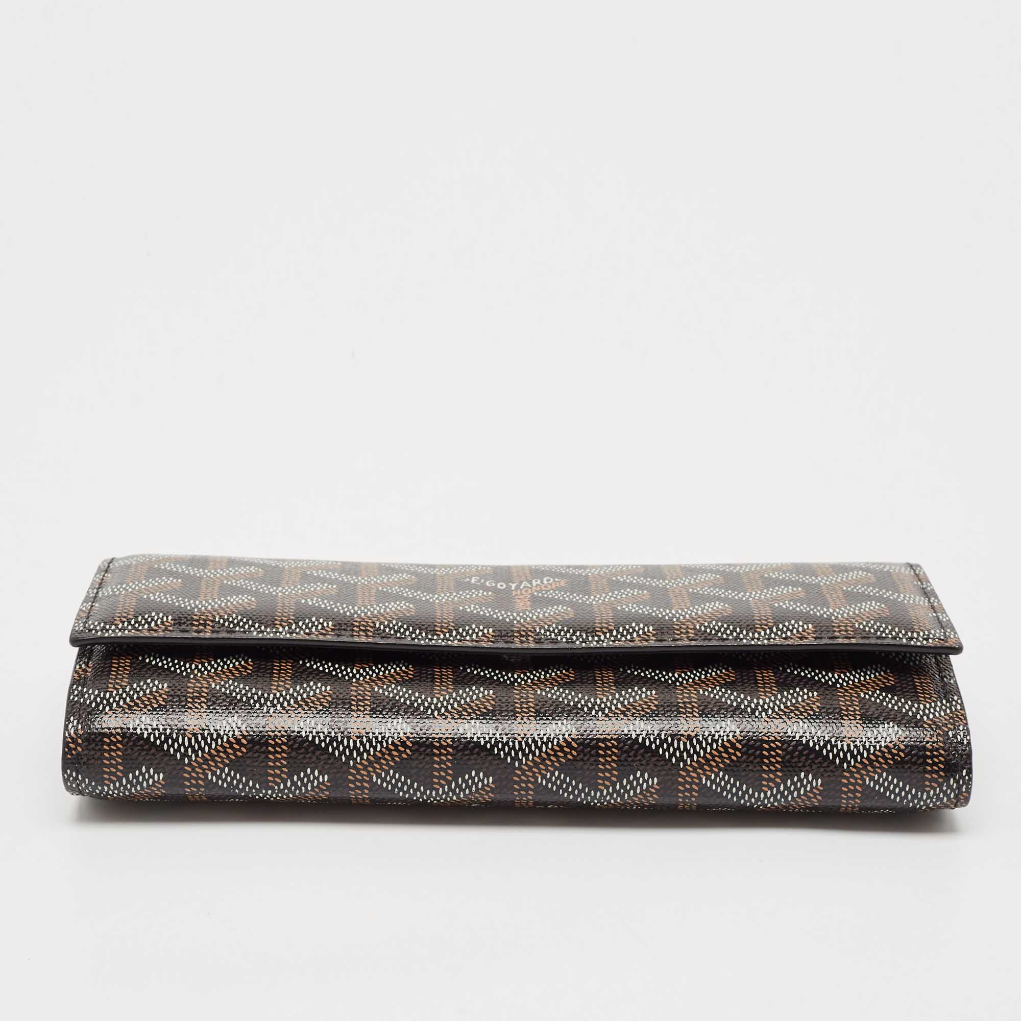 Goyard Black Goyardine Coated Canvas Varenne Continental Wallet 