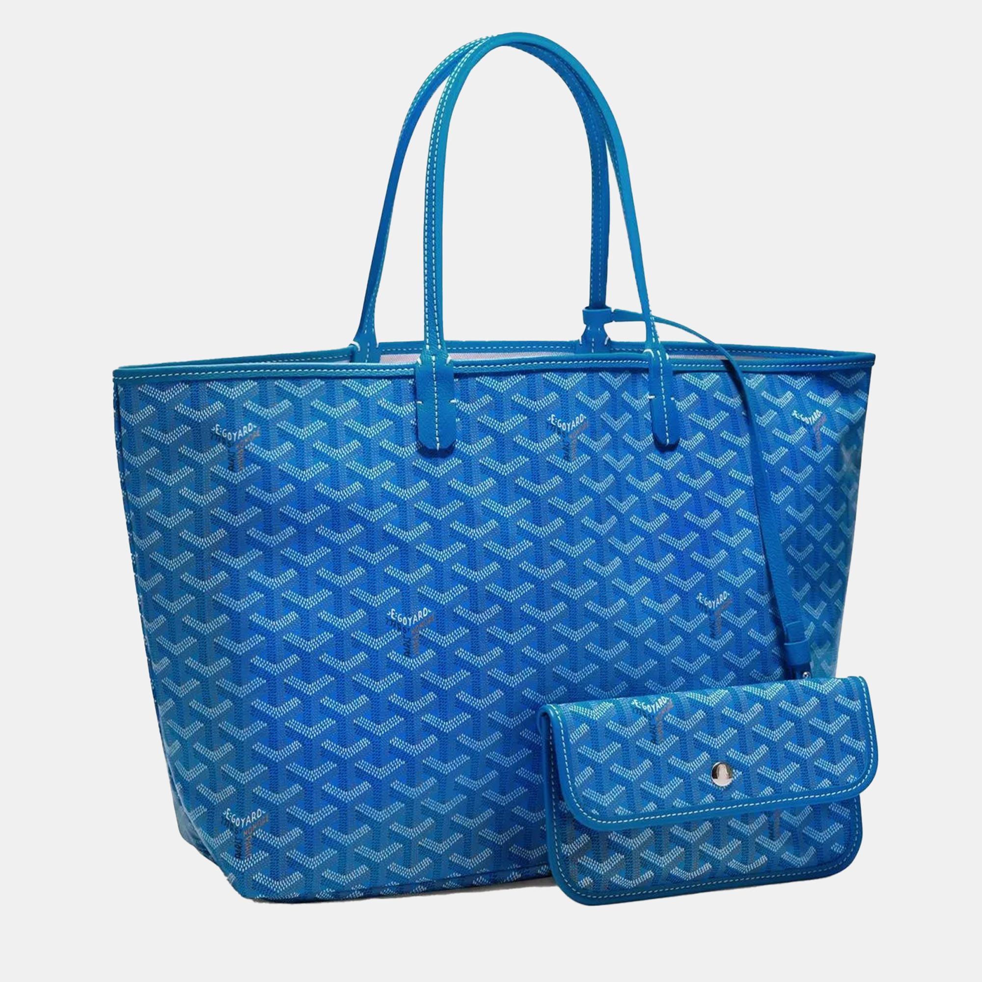 

Goyard Sky Blue Goyardine Coated Canvas and Leather Saint Louis PM Tote Bag