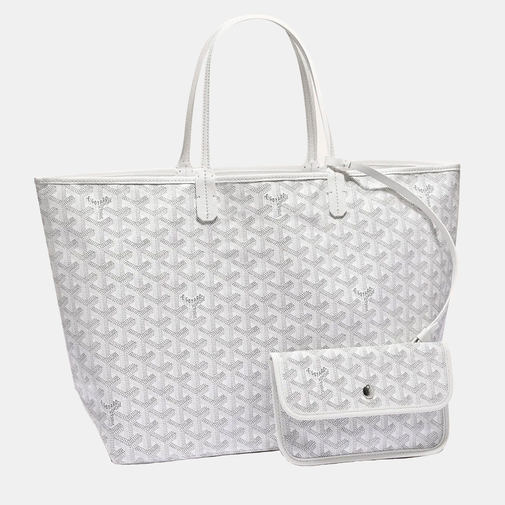 

Goyard White Goyardine Coated Canvas and Leather Saint Louis PM Tote Bag, Blue