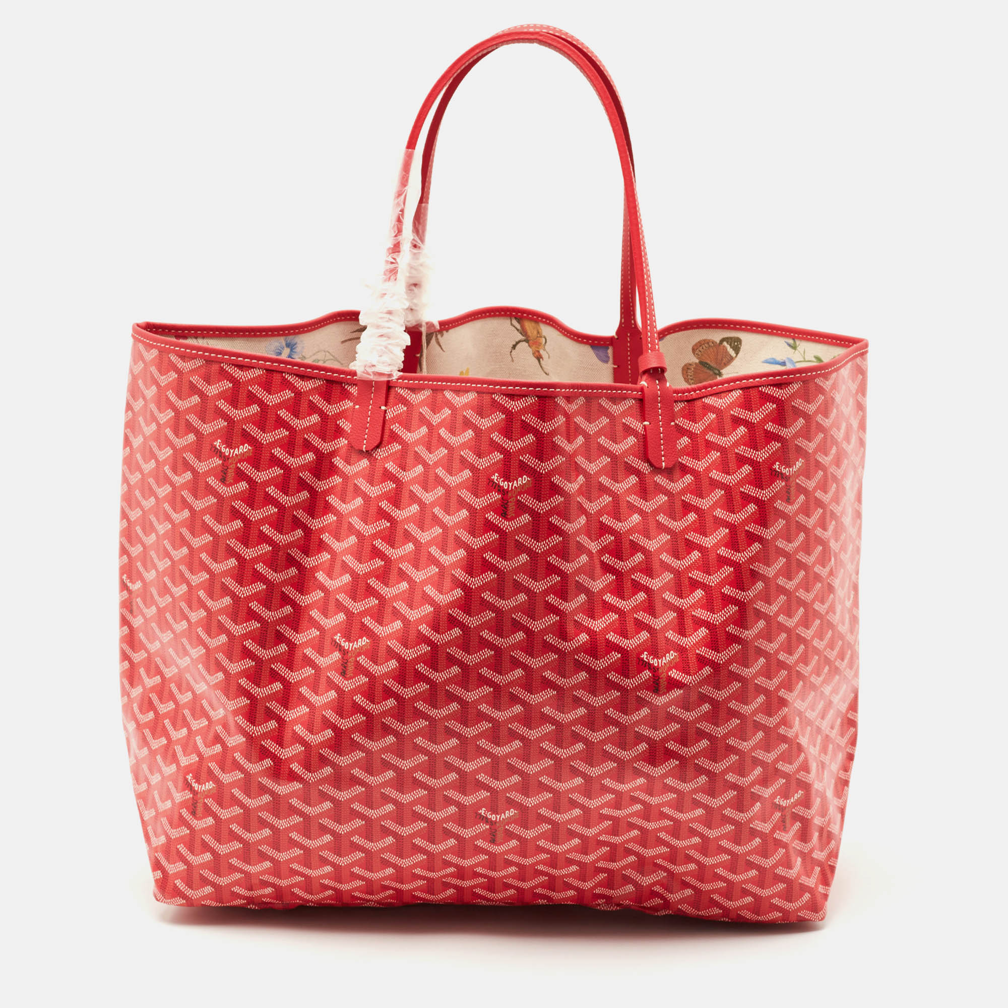 Pre-owned Goyard Ine Coated Canvas And Leather Saint Louis Gm Tote In Pink