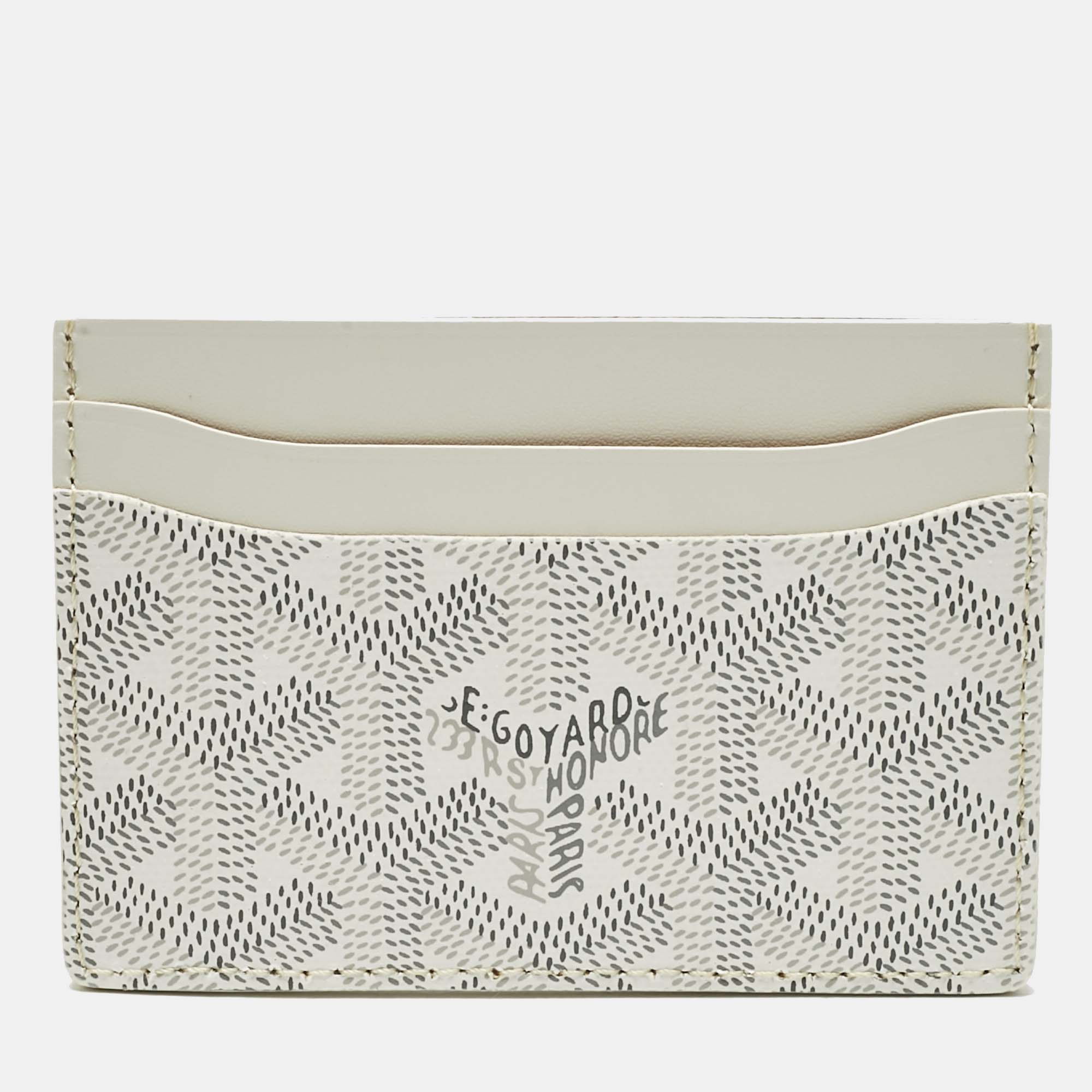 

Goyard White Goyardine Coated Canvas and Leather Saint Sulpice Card Holder