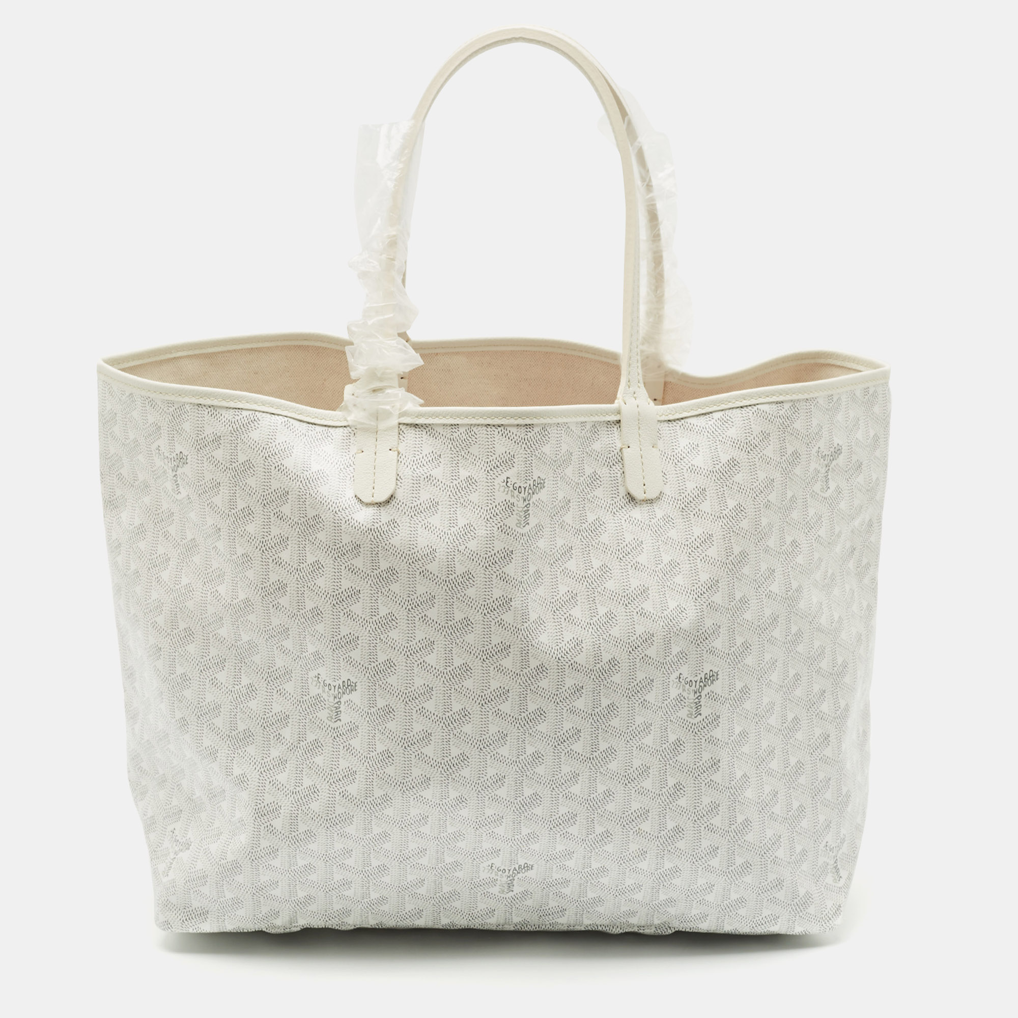 

Goyard White Goyardine Coated Canvas and Leather Saint Louis PM Tote