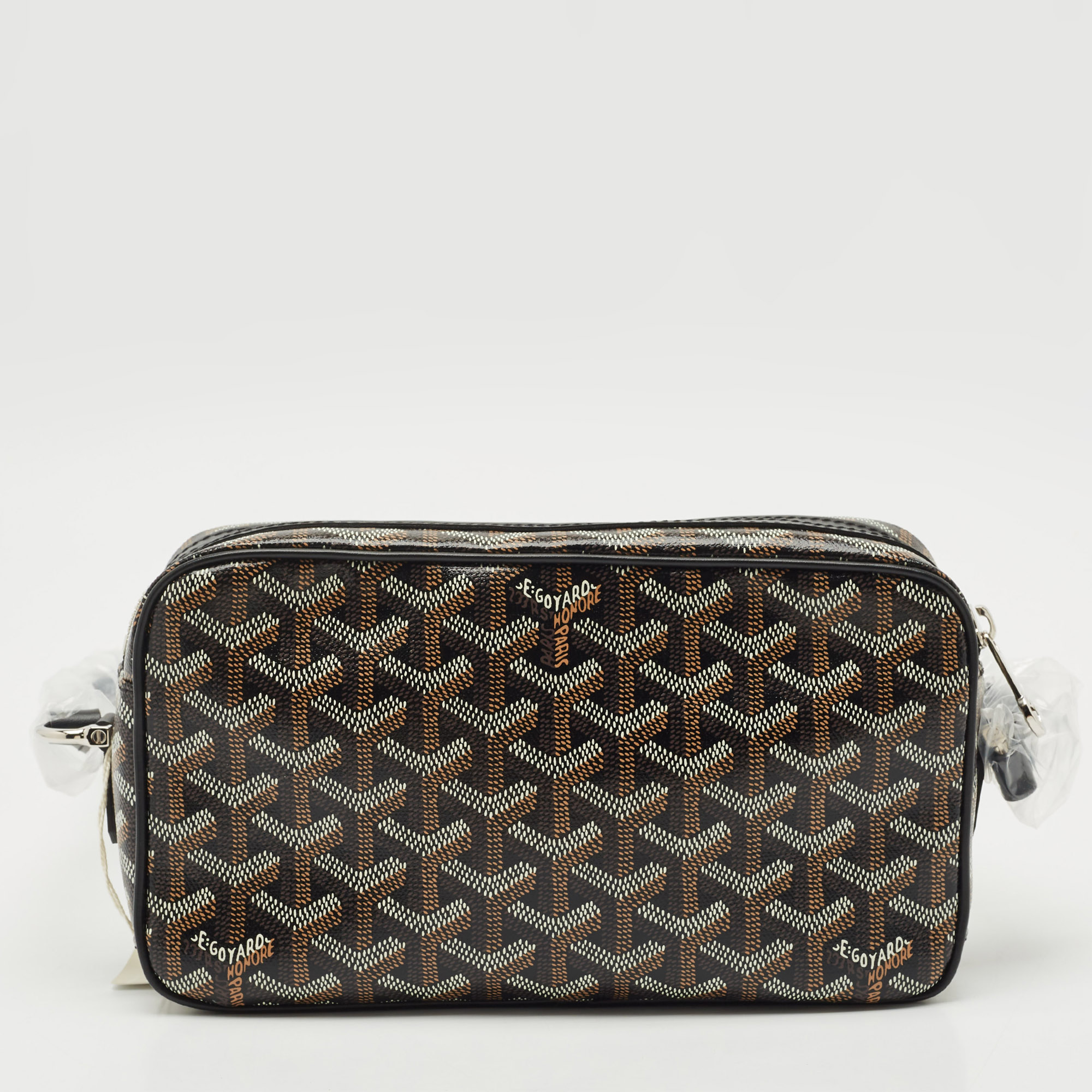 Pre-owned Goyard Ine Coated Canvas And Leather Cap Vert Pm Crossbody Bag In Black