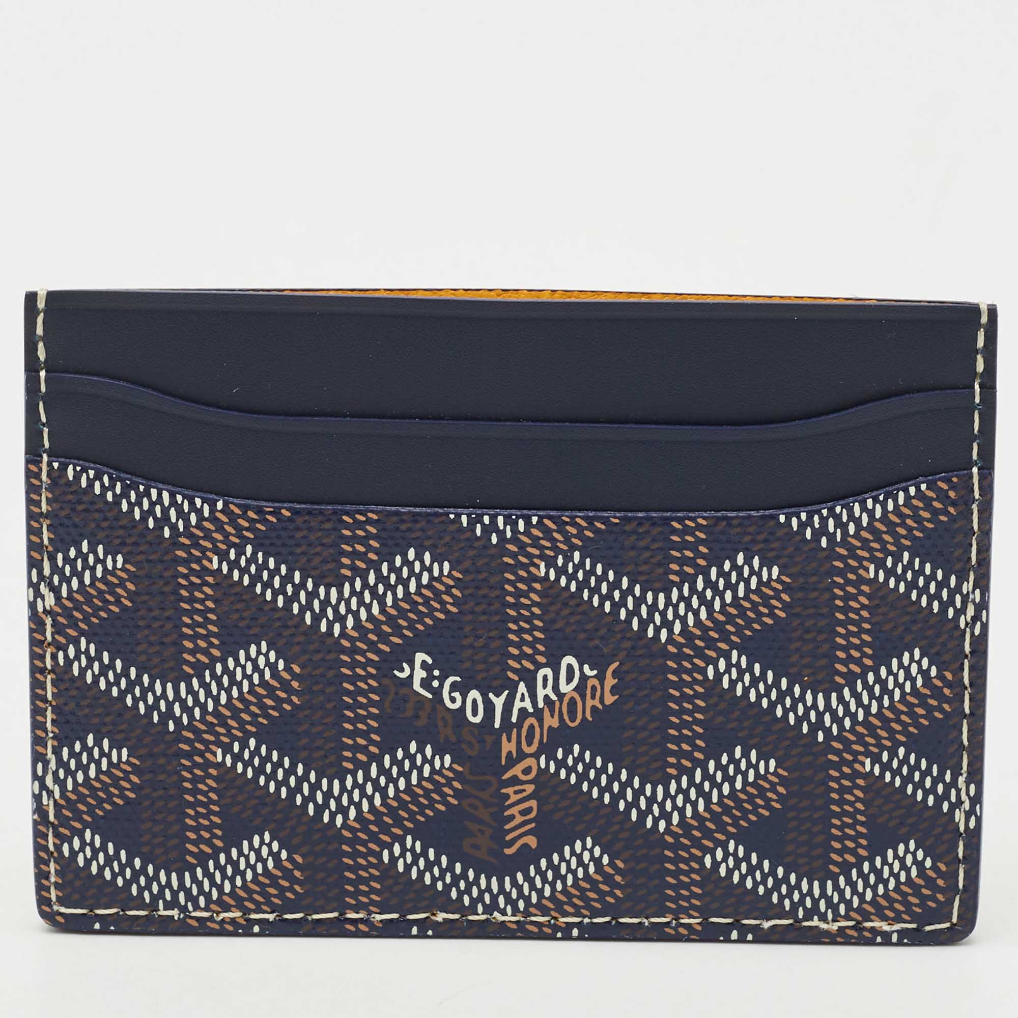 

Goyard Navy Blue Goyardine Coated Canvas and Leather Saint Sulpice Card Holder
