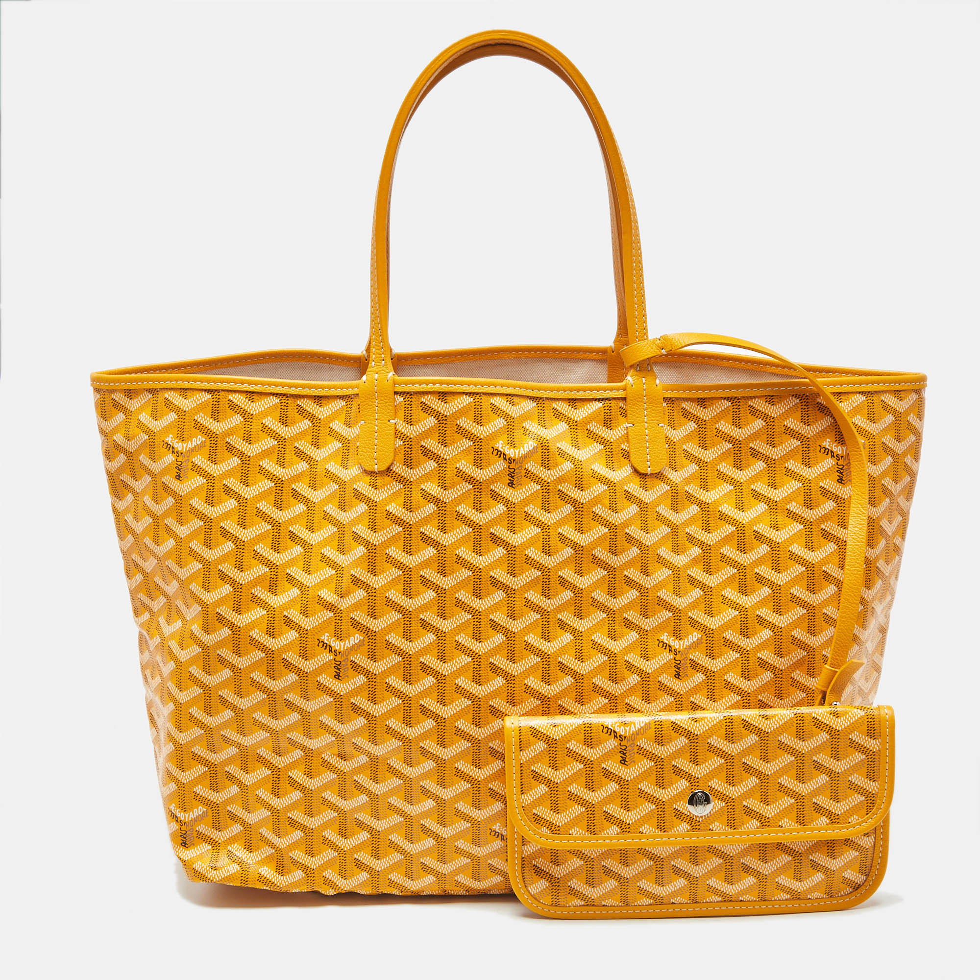 Pre-owned Goyard Ine Coated Canvas And Leather Saint Louis Pm Tote In Yellow