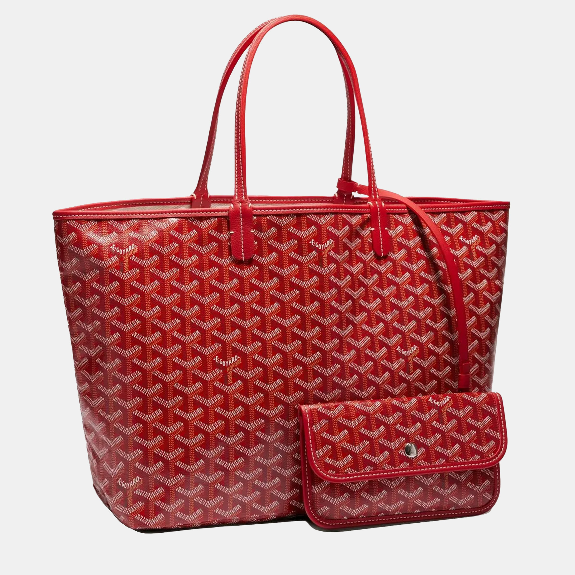 

Goyard Saint Louis PM Red Goyardine Coated Canvas and Leather Tote