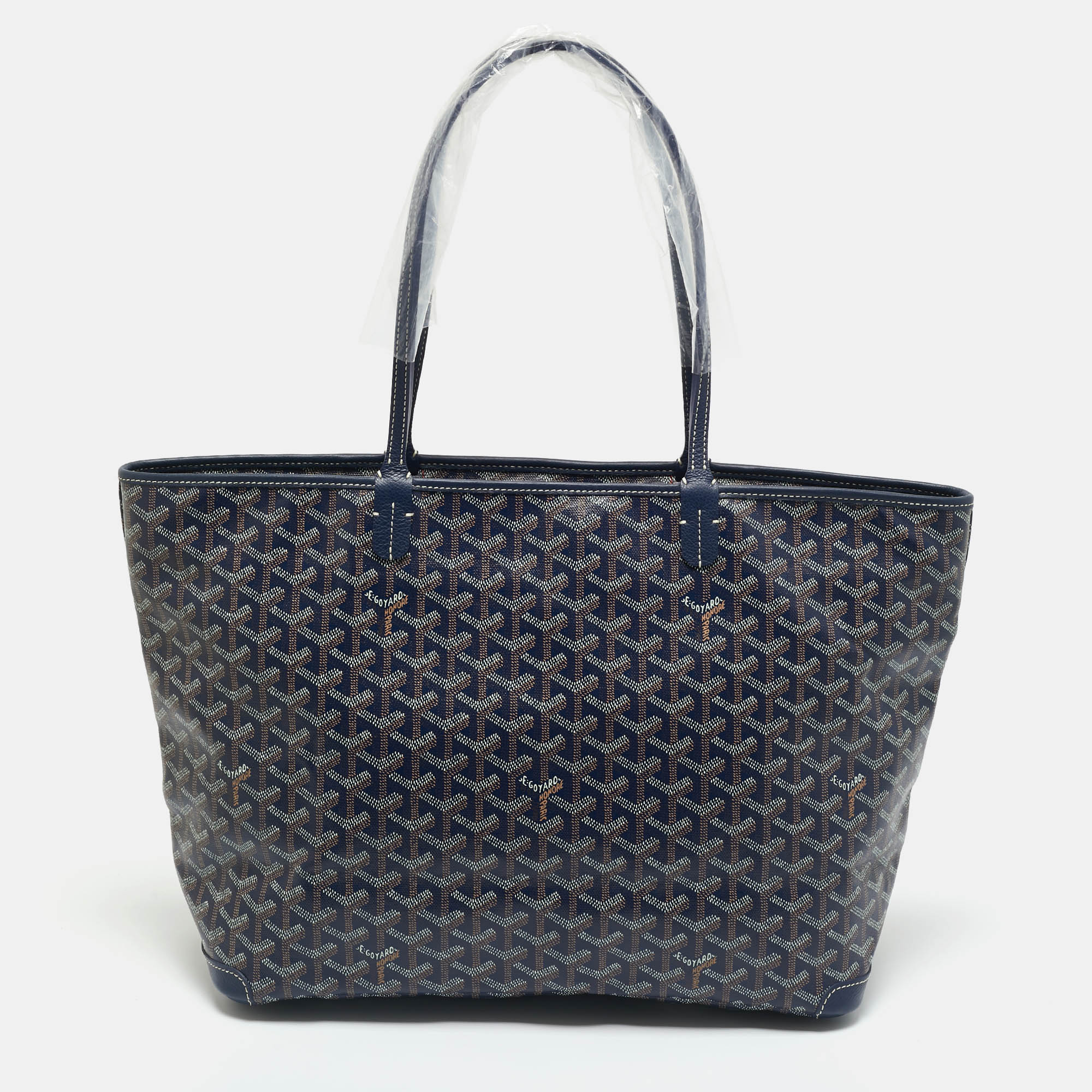 

Goyard Navy Blue Goyardine Coated Canvas and Leather Artois MM Tote
