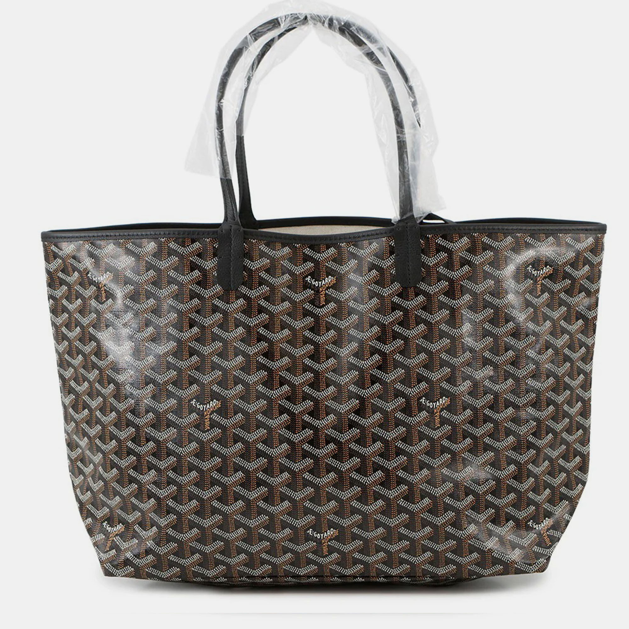 Pre-owned Goyard Saint Louis Black Pvc Leather Pm Handbag