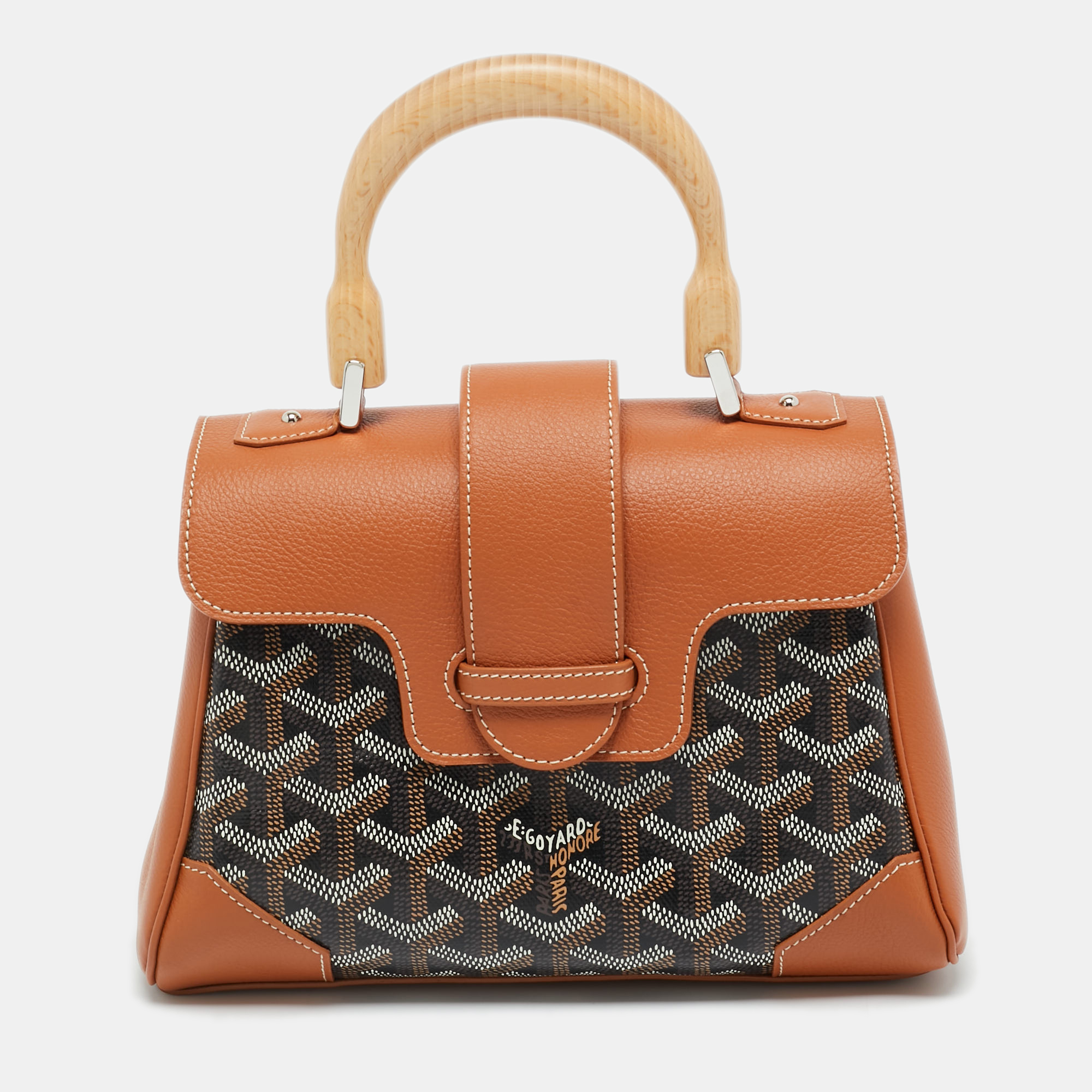 

Goyard Brown Goyardine Coated Canvas and Leather Mini Saigon Top Handle Bag