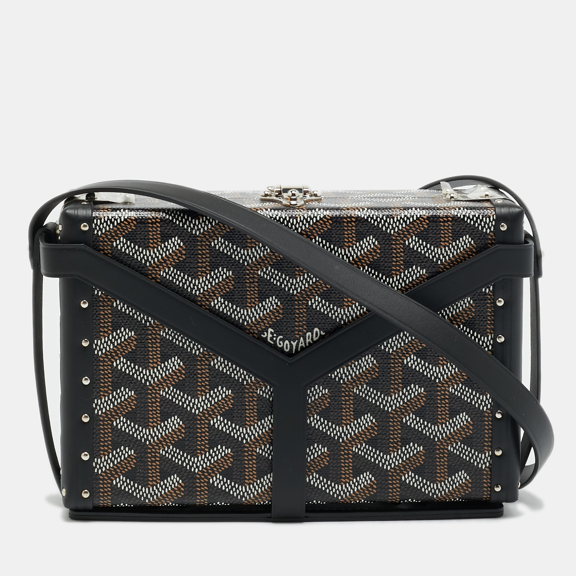 

Goyard Minaudière Trunk Black Goyardine Coated Canvas and Leather Bag