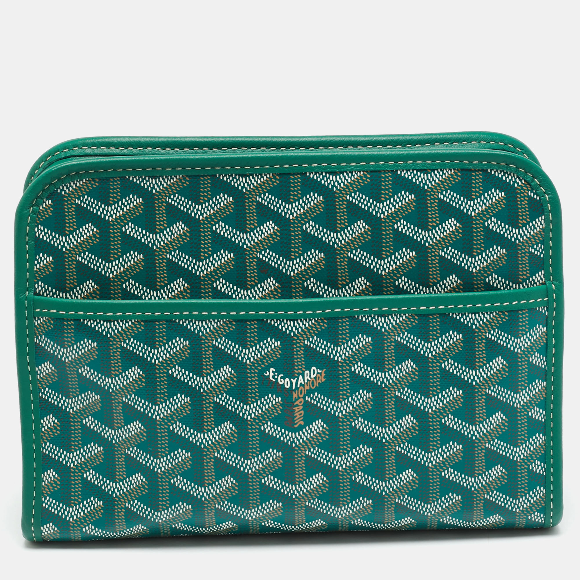 

Goyard Jouvence PM Green Goyardine Coated Canvas and Leather Toiletry Bag