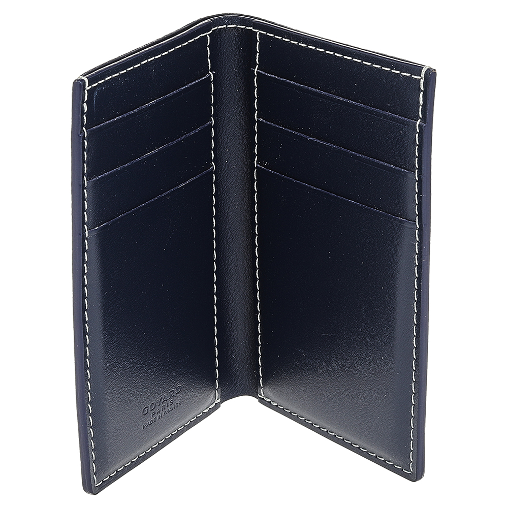 

Goyard Navy Blue Goyardine Coated Canvas Bifold Card Holder