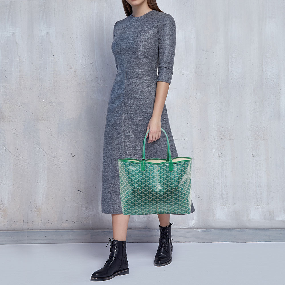 

Goyard Green Goyardine Coated Canvas and Leather Saint Louis PM Tote