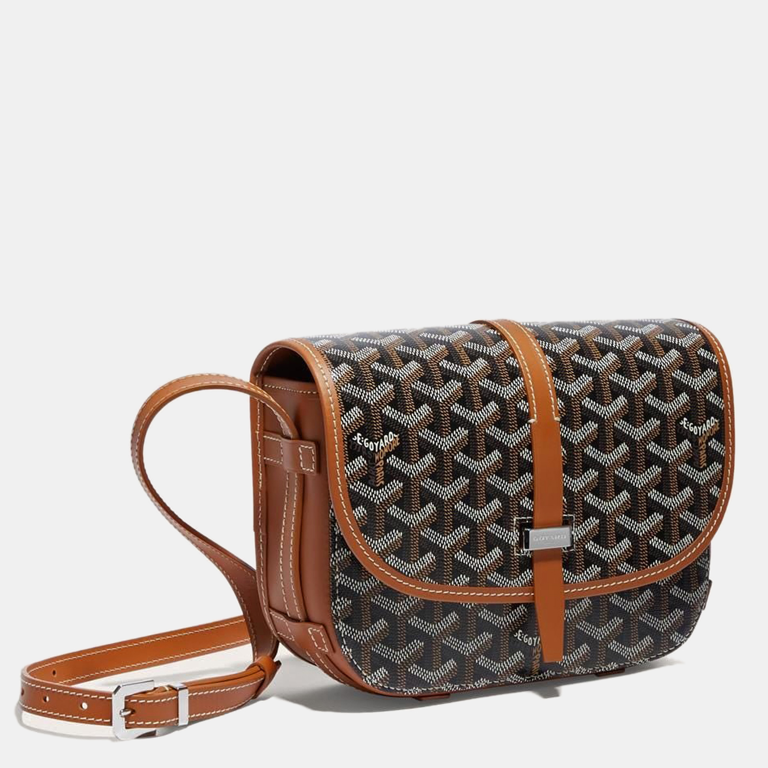 

Goyard Tan Goyardine Coated Canvas and Leather Belvedere PM Saddle Bag, Brown