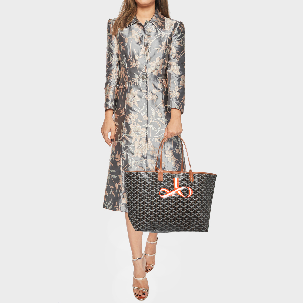 

Goyard Brown Goyardine Coated Canvas and Leather Printed Saint Louis PM Tote