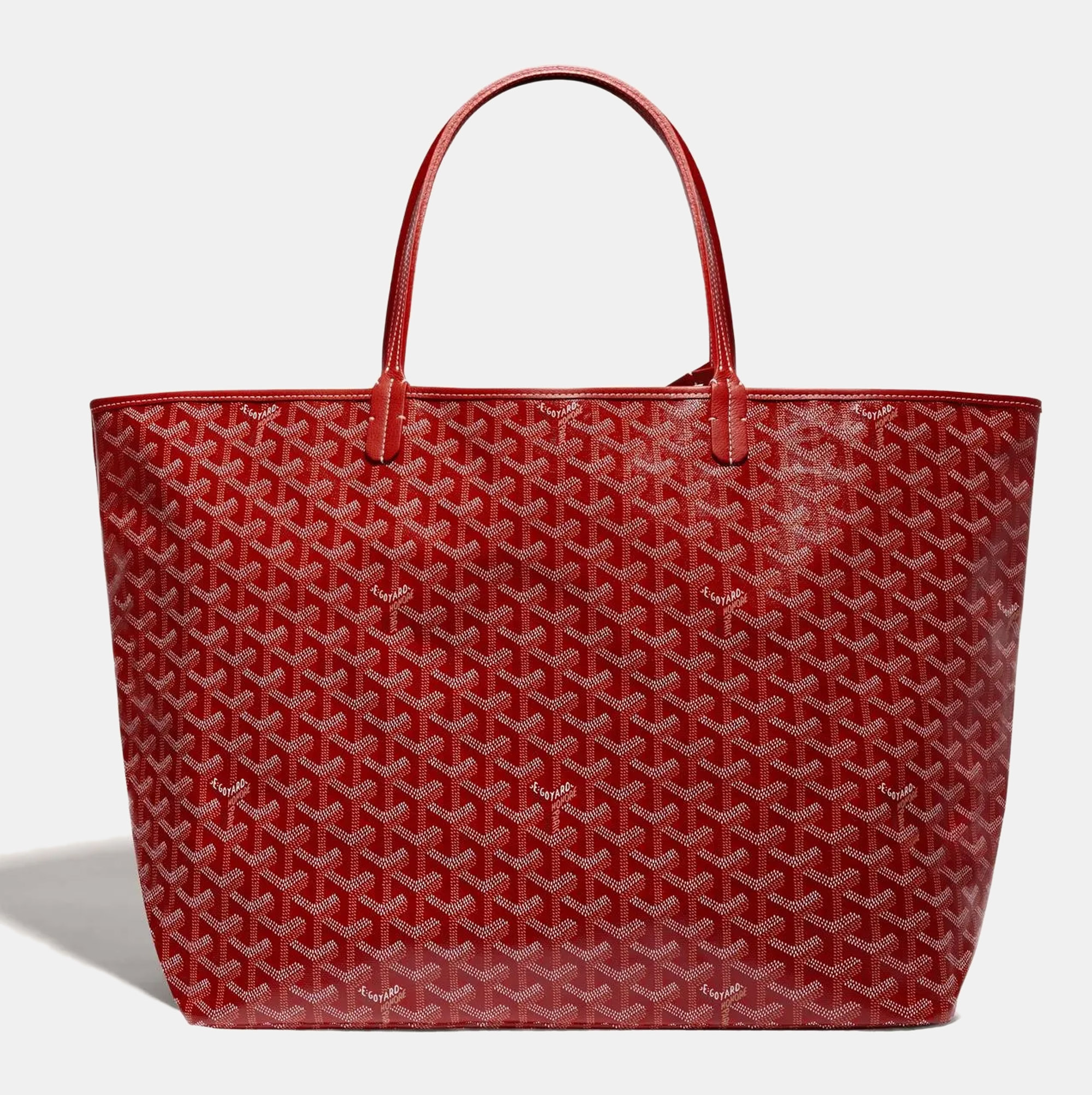 Pre-owned Goyard Ine Coated Canvas And Leather Saint Louis Gm Tote In Red
