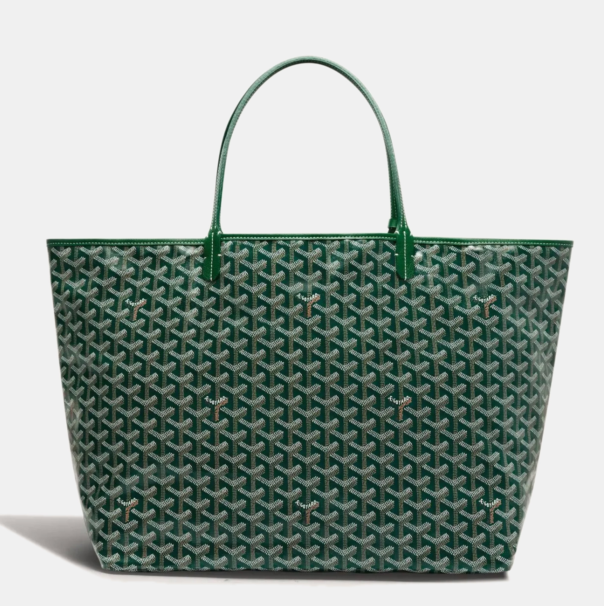 Goyard Saint Louis PM Green Dark green Leather Cloth Cloth ref.104890 -  Joli Closet