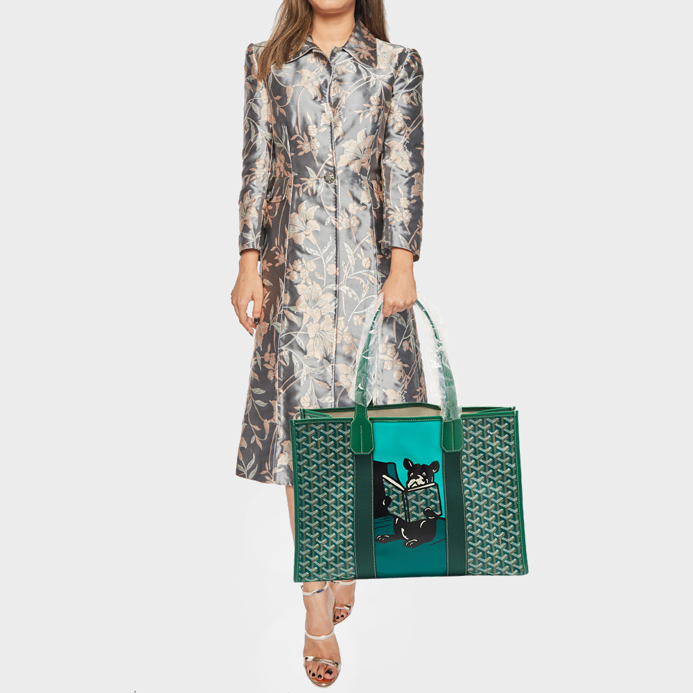 

Goyard Green Goyardine Coated Canvas and Leather Villette Tote