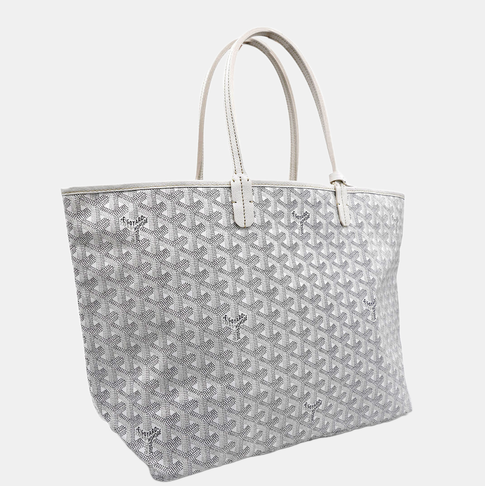 

Goyard White Goyardine Coated Canvas and Leather Saint Louis PM Tote