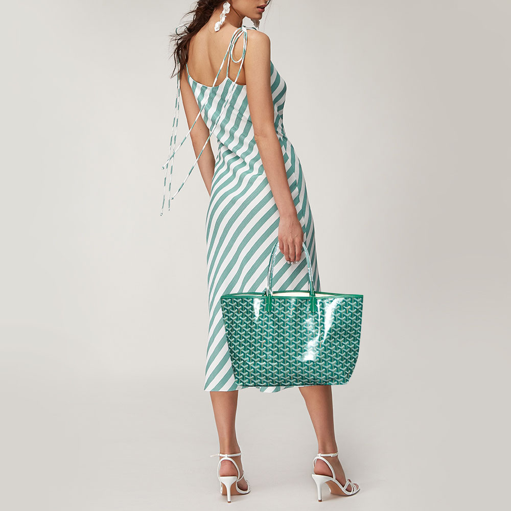 

Goyard Green Goyardine Coated Canvas and Leather Saint Louis PM Tote