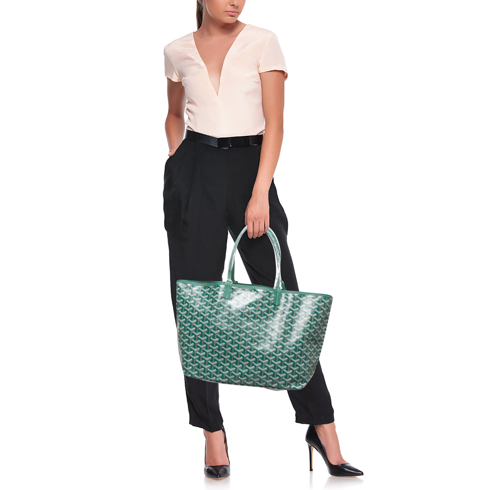 

Goyard Green Goyardine Coated Canvas and Leather Saint Louis PM Tote